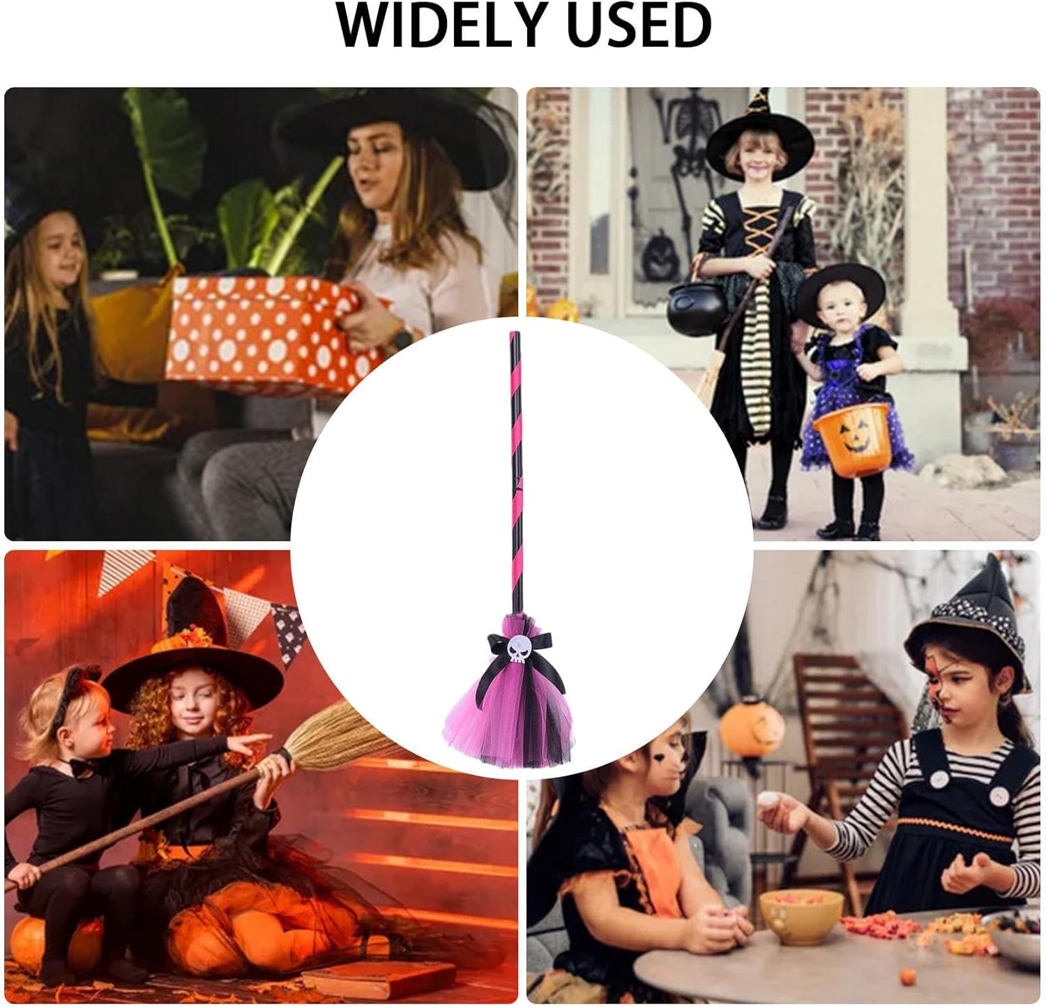 Halloween Witch Hat for Girls - Fancy Costume Hat Broom for Witch Cosplay,Wizard Cosplay Witch Hat Broom for Teen Girls for Role-, Costume, Parade, Cosplay image number 1