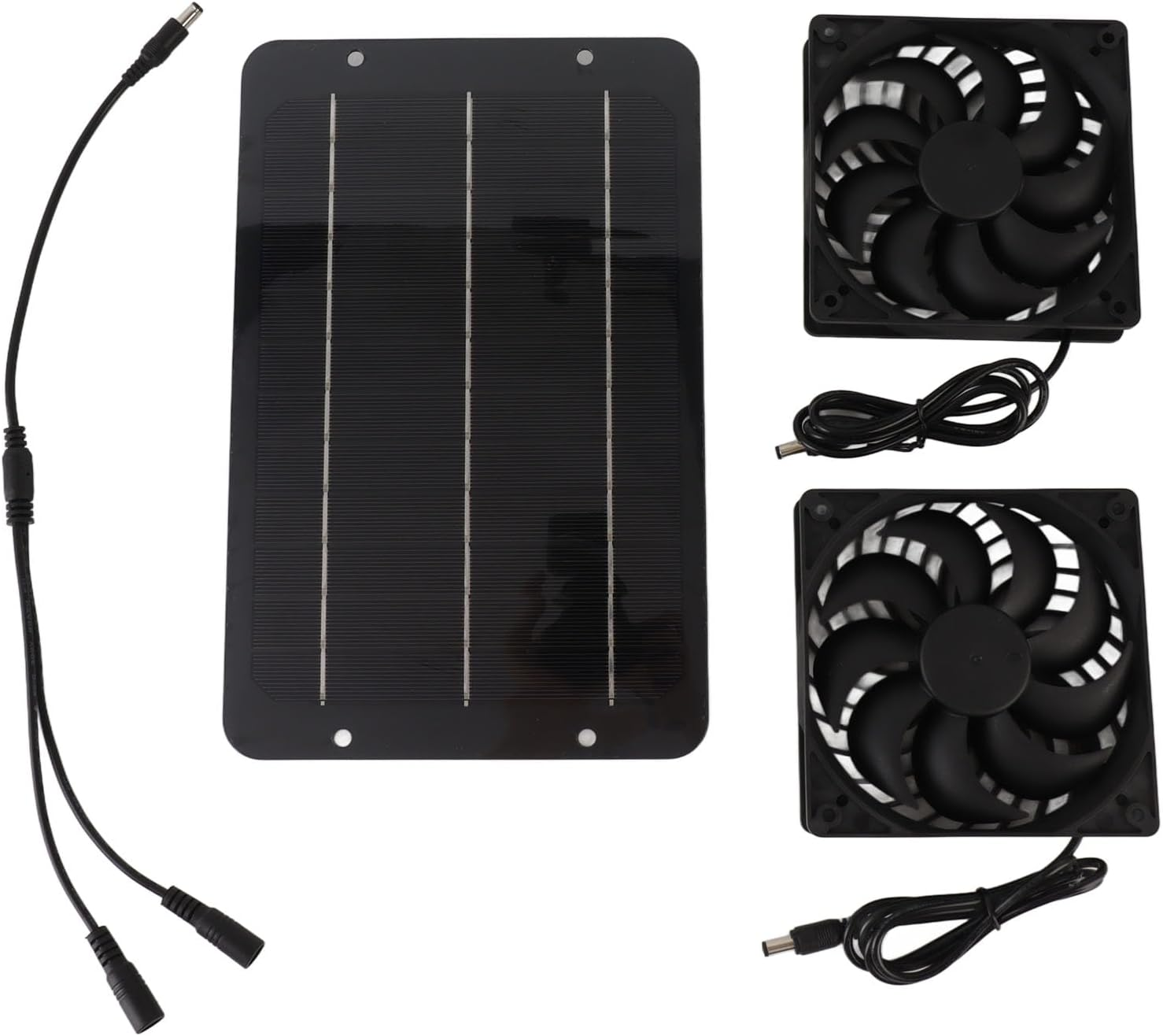 Solar Panel Fan, 10W Solar Powered Dual Fans for Chicken House Greenhouse Dog House with Protective Net, Solar Exhaust Intake Fan Kit image number 3