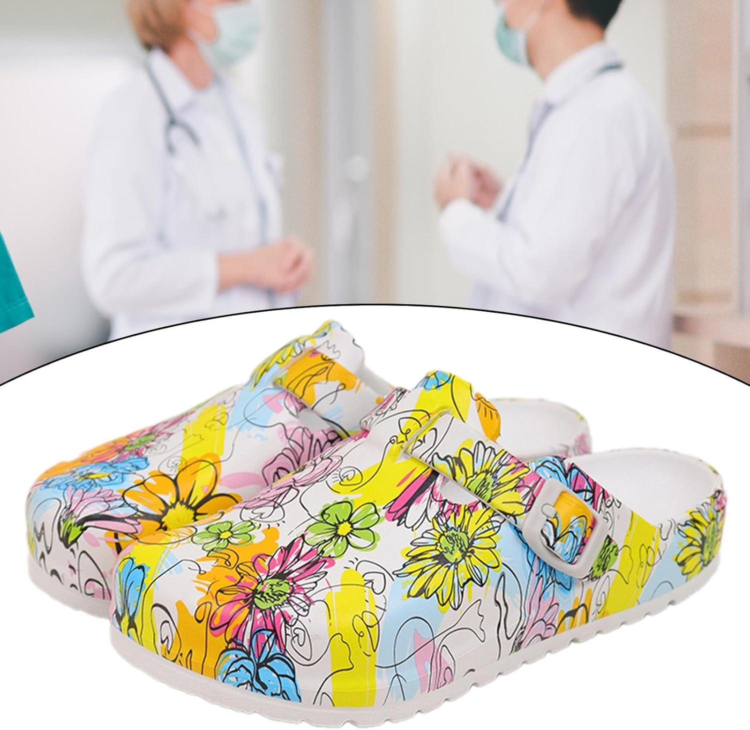 EVA Nursing Shoes, Lightweight Nurse Clogs for Hotels, Summer Kitchen, Beach Chef image number 1