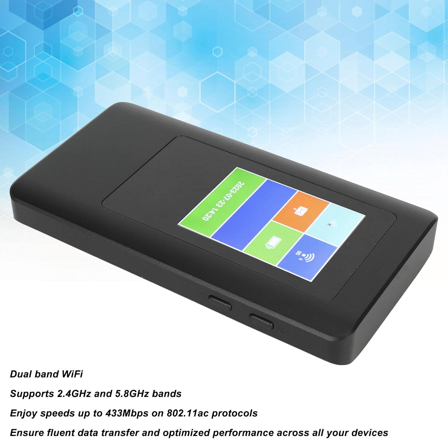 Australia 5G Mobile Wifi Router, Dual Band 2.4G 5.8G Support 16 Users Portable Travel Hotspot Wifi Device, Portable Wifi Router with Nano SIM Card Slot, 4000Mah Battery, MTK MT6833 image number 1