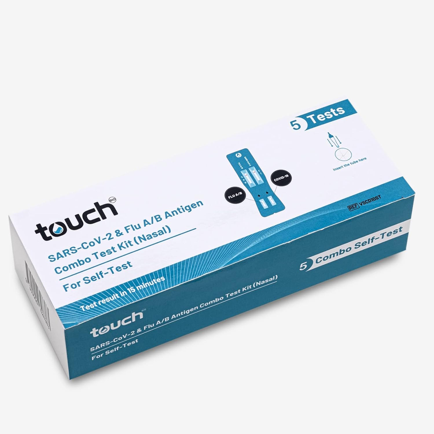 "TOUCHBIO 5 PACK COVID-19 & Flu A/B Rapid Antigen Combo Test - Accurate Results in Minutes - Easy to Use - Perfect for Home and Professional Use image number 2
