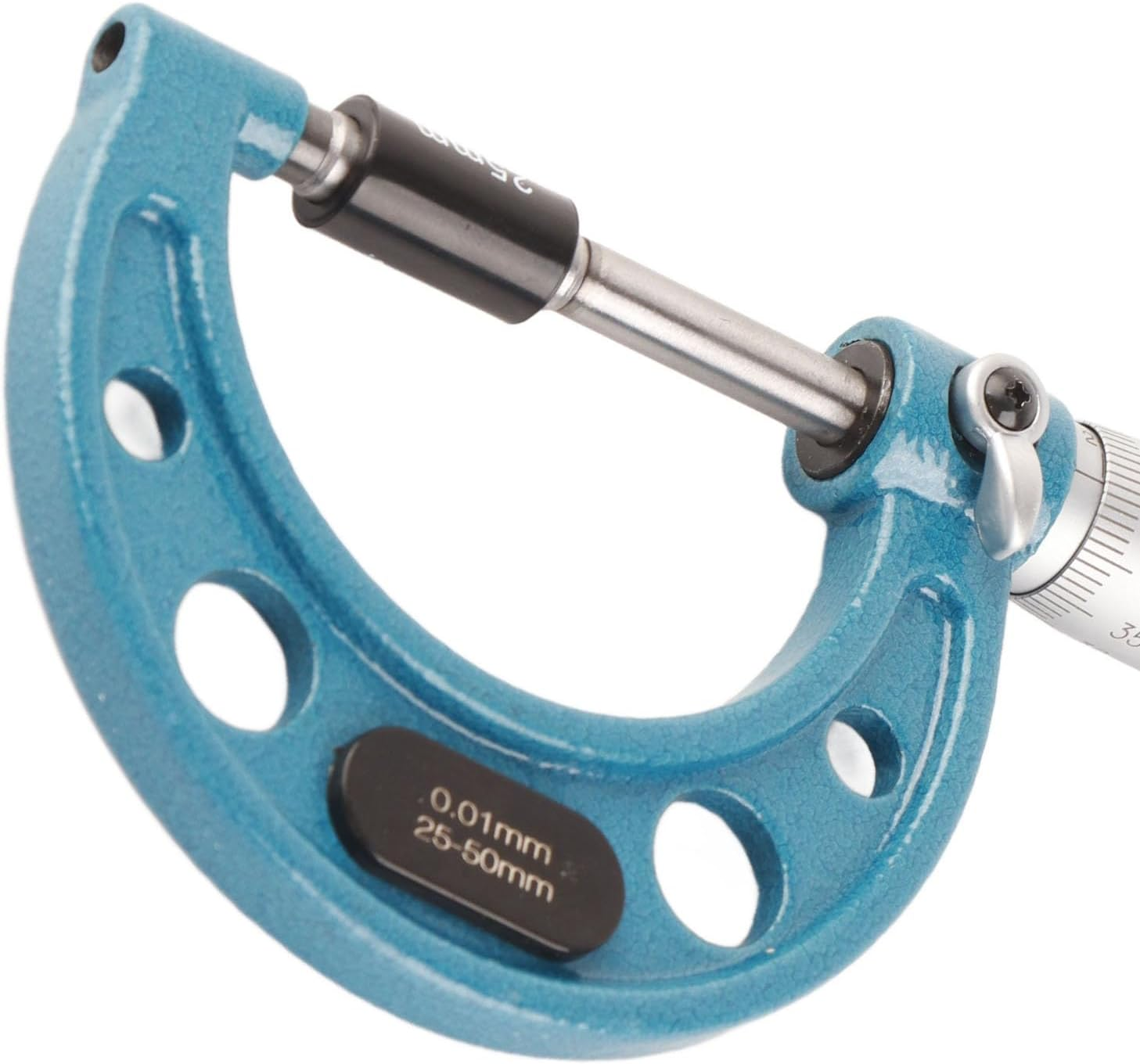 Outside Micrometer, Accurately Measure Length, Diameter, or Thickness with High Precision, Wide Measuring Range, Made of Stainless Steel Material, Clear Scales, Light and Small, (25-50Mm) image number 1