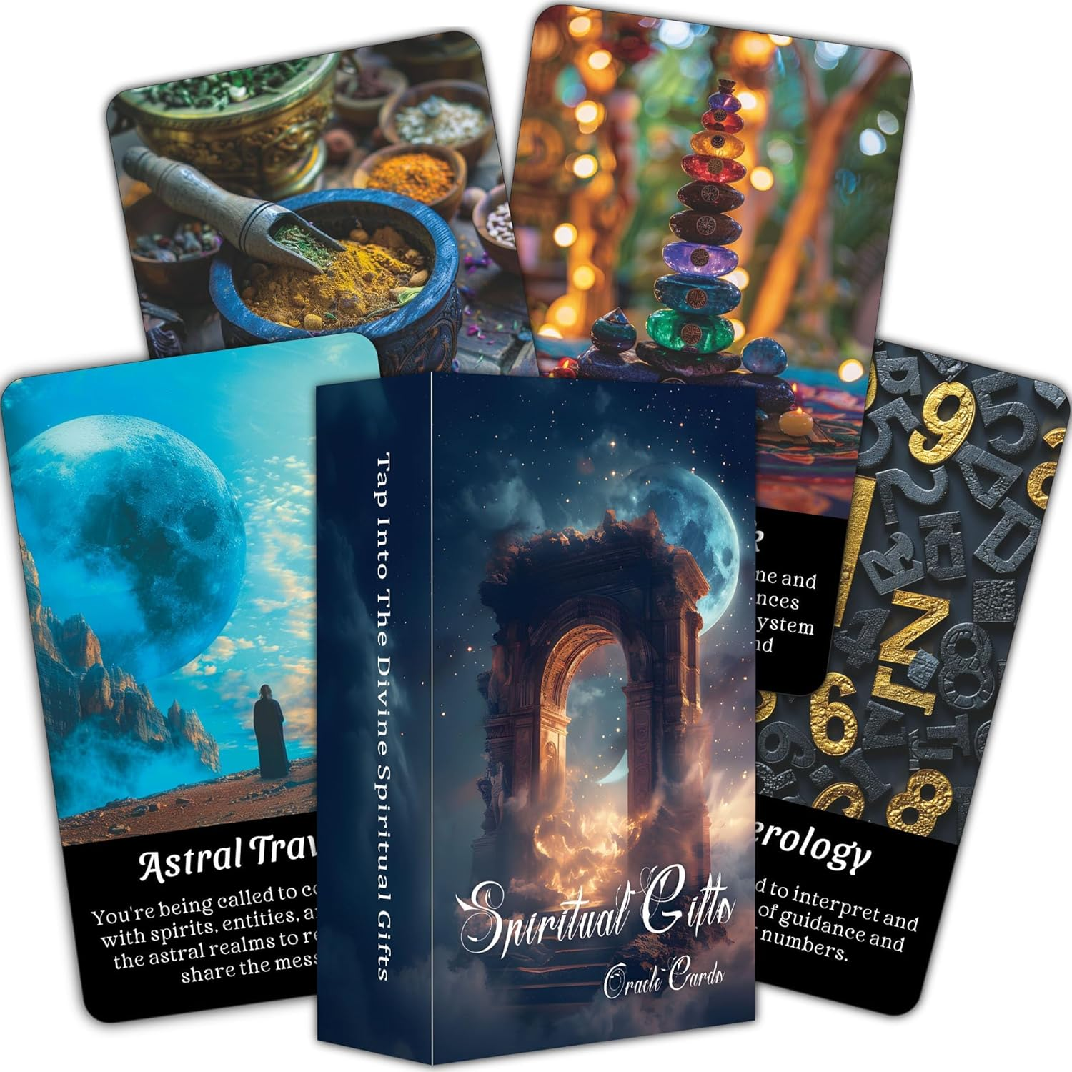 BAIYOOBAI Spirit Oracle Cards, Mystic Psychic Oracle Deck, Spiritual Oracle Cards for Beginners, Explore Inner Wisdom and Spiritual Power