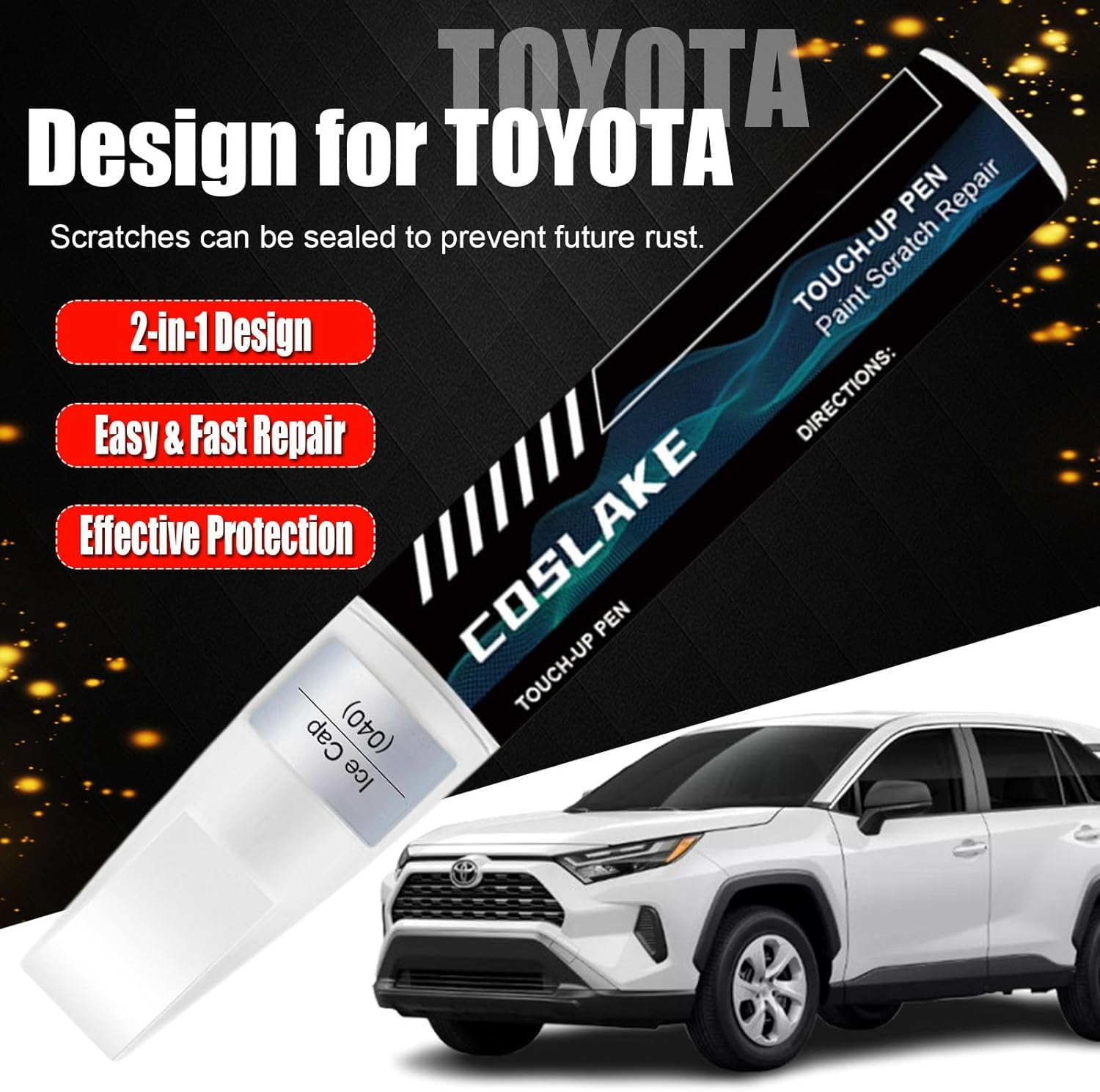 COSLAKE Car Touch up Paint(Magnetic Gray Metallic(1G3)) for Toyota, Car Paint Scratch Repair Kit, Quick & Easy Solution to Repair, 2 in 1 Scratch Remover Pen with Color-Matched image number 1