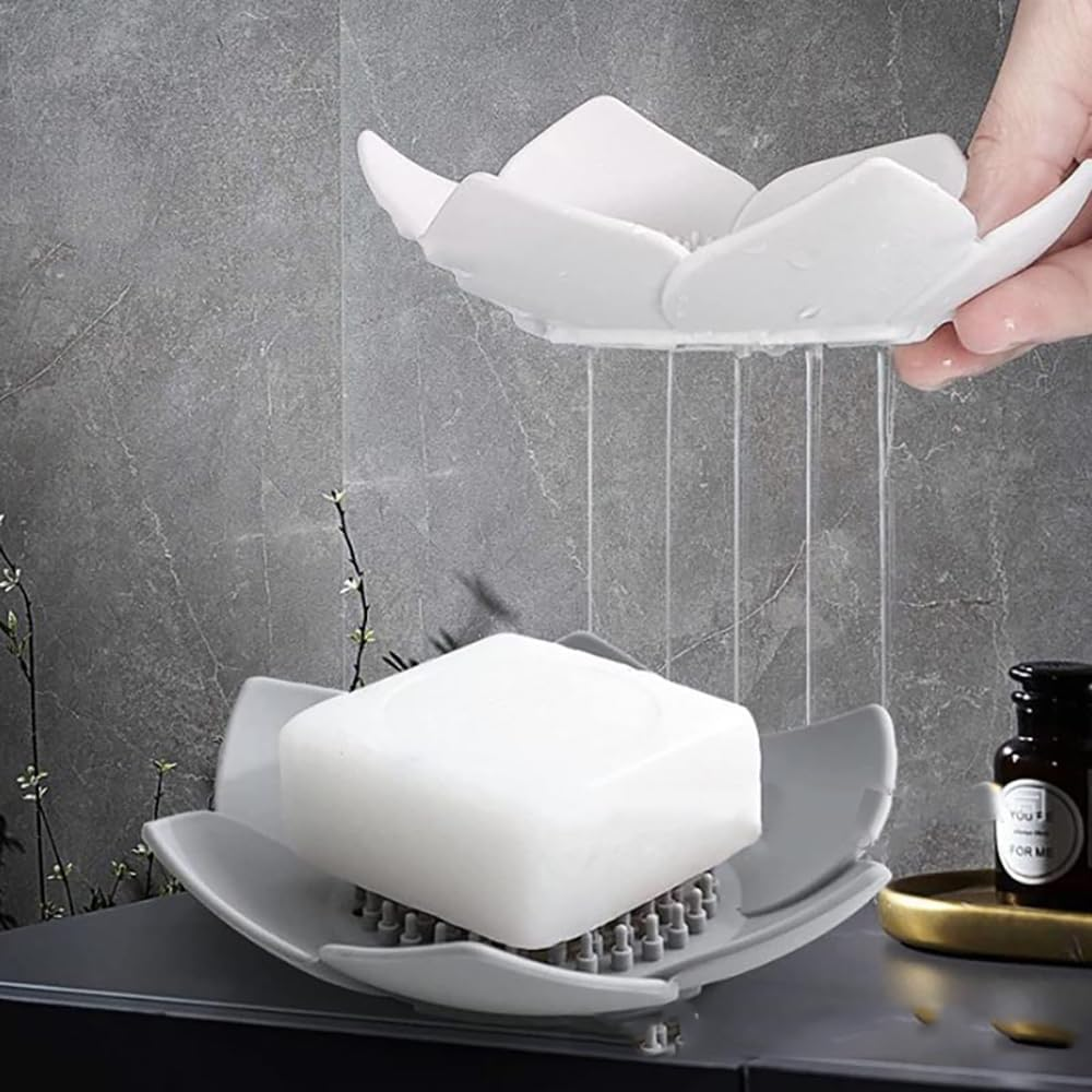 Custelen 2-Pack Silicone Soap Dishes with Draining - for Shower, Sink, and Bathtub | Extend Soap Life