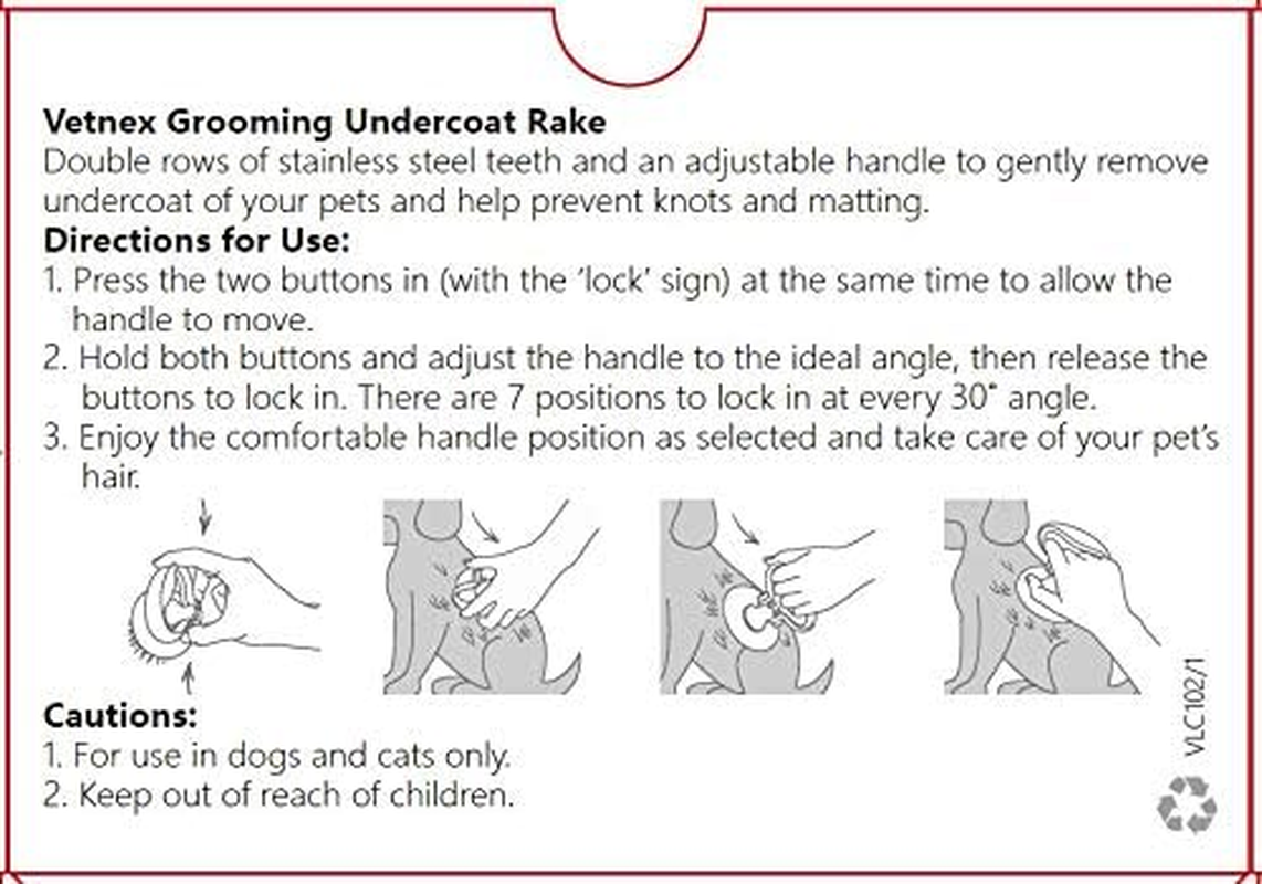 VETNEX GROOMING UNDERCOAT RAKE for DOGS (PINK)