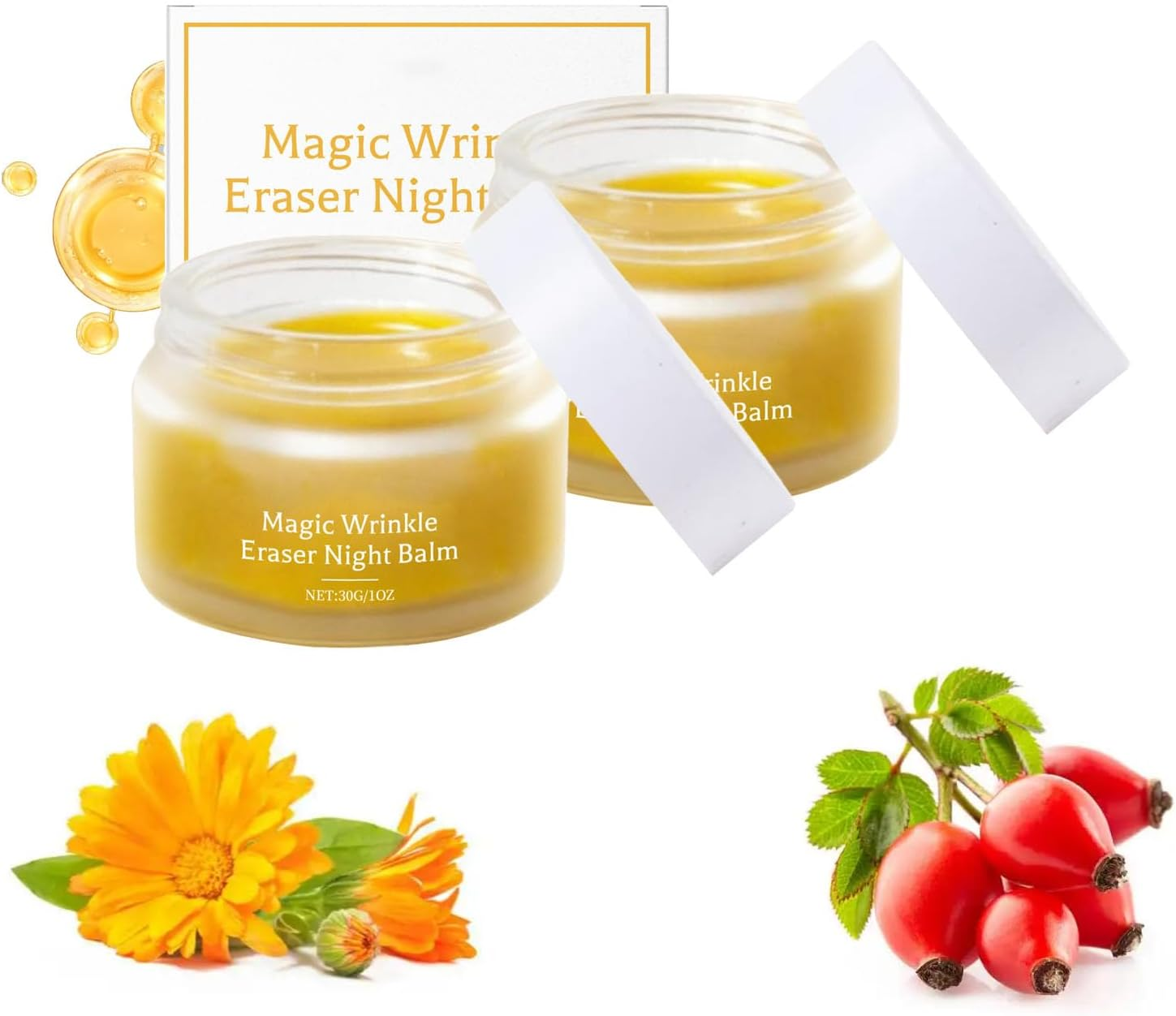 Mature Skin Magic Wrinkle Eraser Night Balm with Pomegranate Rosehip Squalane, anti Aging Night Cream, Hydrating, Moisturizer for Deep Wrinkles, Fine Lines and Dry Skin, Lightweight image number 5