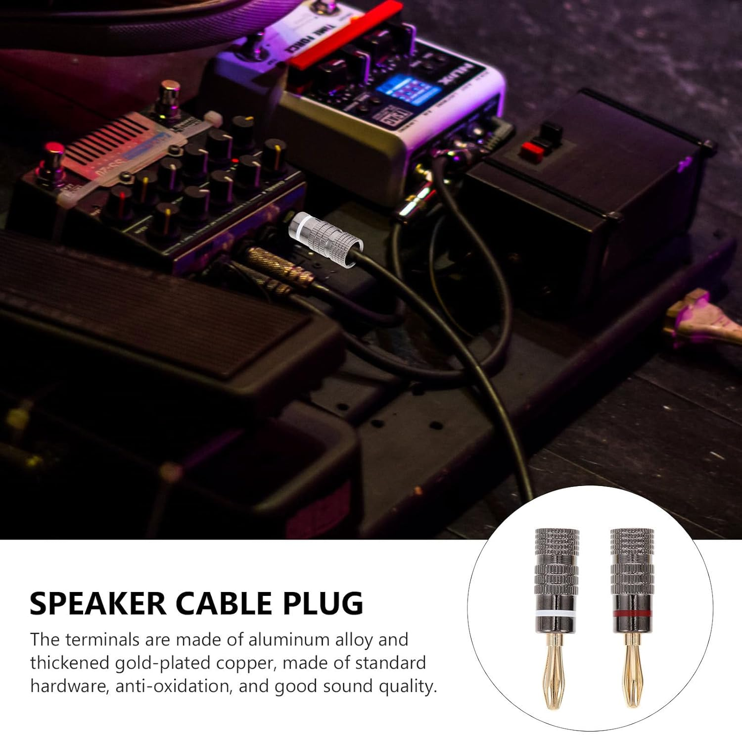 GRIRIW 10Pcs 4Mm Gold-Plated Copper Banana Plug Speaker Wire Connectors, Solderless Audio Jack Clips for Home Theater and Hifi Sound Systems image number 3