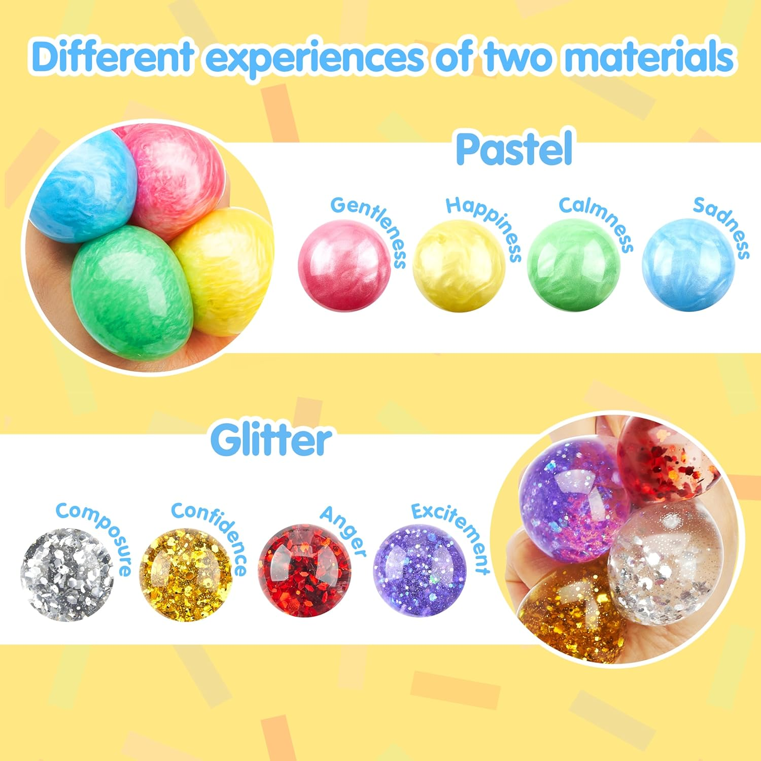 JOYIN 24 Pcs Squeeze Sensory Stress Balls, Autism Sensory Squishy Toys Stress Balls for Adults Kids, Autism Hyperactivity, Stress Relieve image number 1