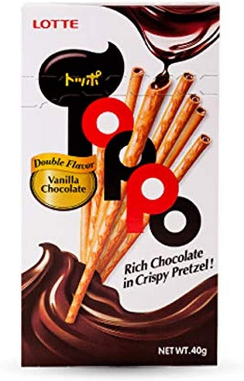 Lotte Toppo Vanilla Chocolate Flavour Pretzel Sticks, 40 G