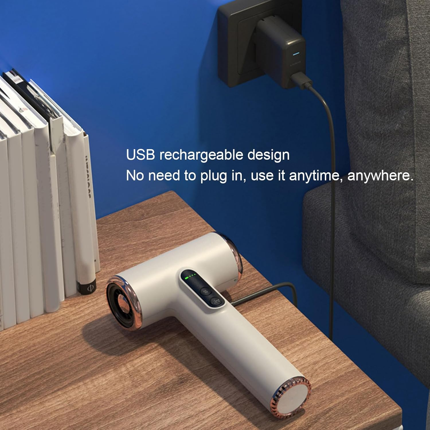 Cordless Hair Dryer with 15600Mah USB Rechargeable Battery, Large Wind Power Design Lightweight and Portable for Travel Dorm Outdoor Use image number 3