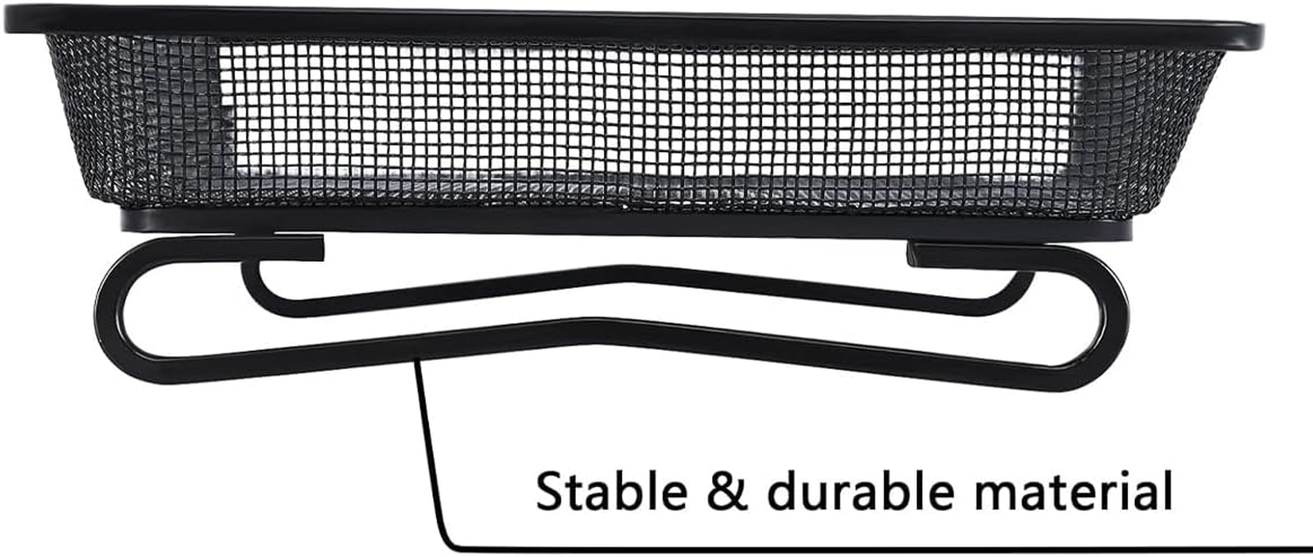 AIMALL Metal Bird Feeder Tray Iron Wire Square Mesh Platform Feeder with Wave Design Easy-Clean Fine Net Ground Feeder for Garden Birds 6.88In X 6.88In X 2.16In Black image number 2