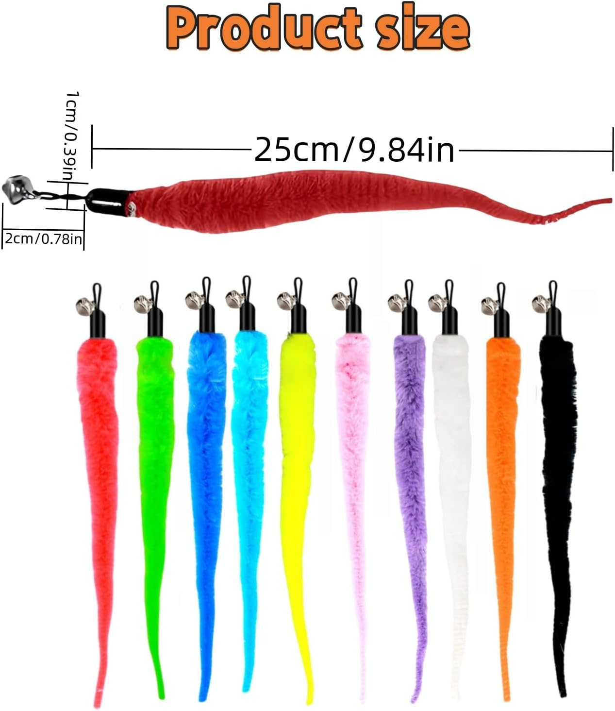 10 Packs of Worm Cat Toy Filling, Colorful Interactive Teasing to Replace Indoor Cats and Kittens image number 4