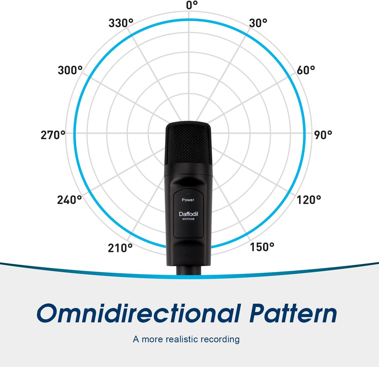 Daffodil MCP200B Condenser Streaming Microphone 3.5Mm Aux Mini Hands-Free Microphone for Mobile Phone,Pc, Camera, Laptop image number 4