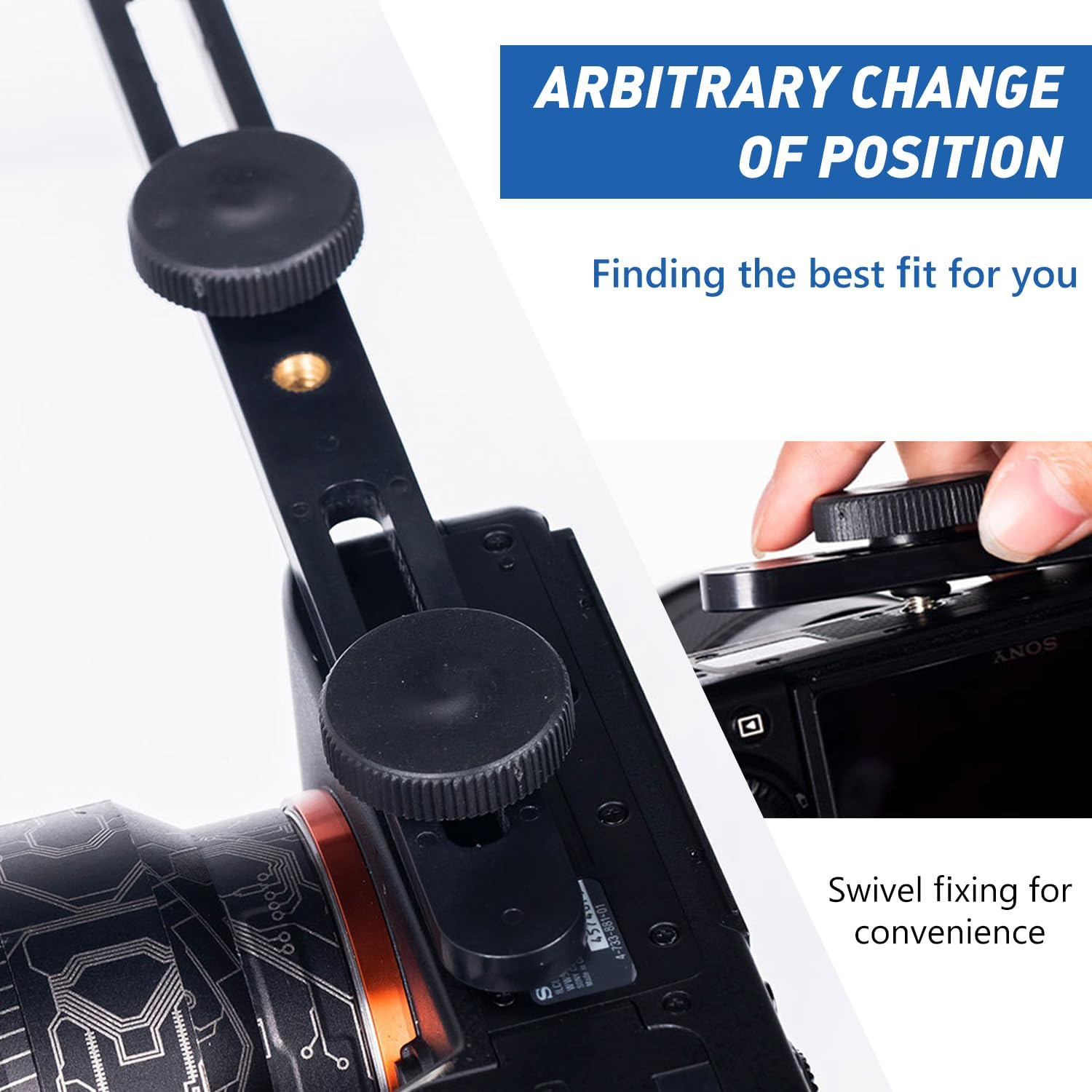 TORMEN Dual Flash Bracket Camera Mount Adjustable Extension Bar for DSLR Camera LED Light (2 Pcs Wide and Narrow) image number 4