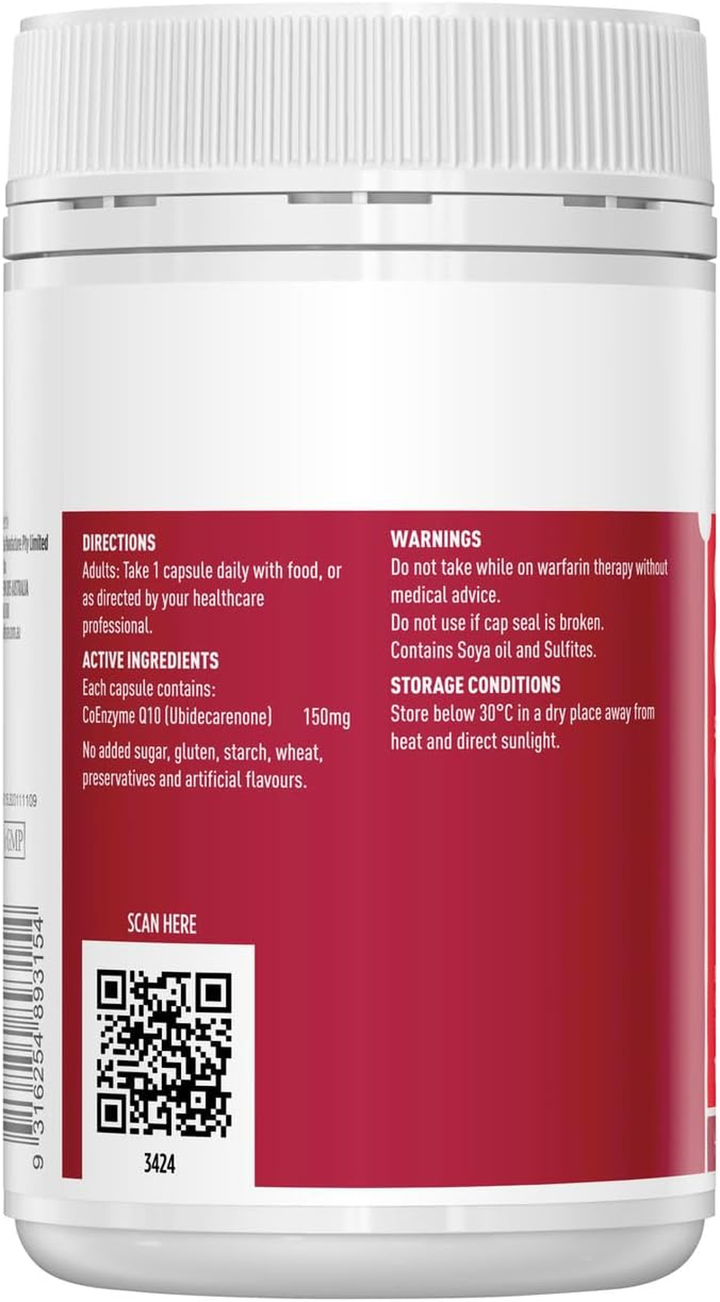 Healthy Care Coenzyme Q10 150Mg - 100 Capsules, Red | Supports Heart Health