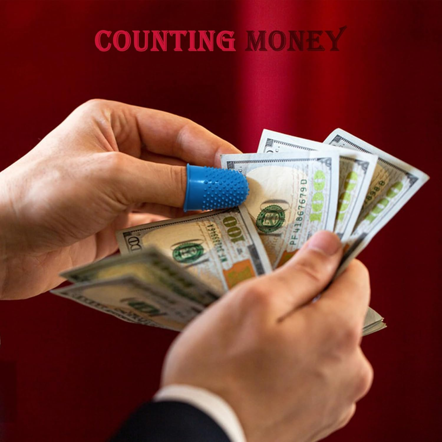 Medsuo 5 PCS Rubber Thimbles for Finger Tips Protection, Small Finger Paper Grip Finger Cover Protector Pad Thimble for Paperwork Money Counting Cutting Knitting Sewing Crafts image number 4