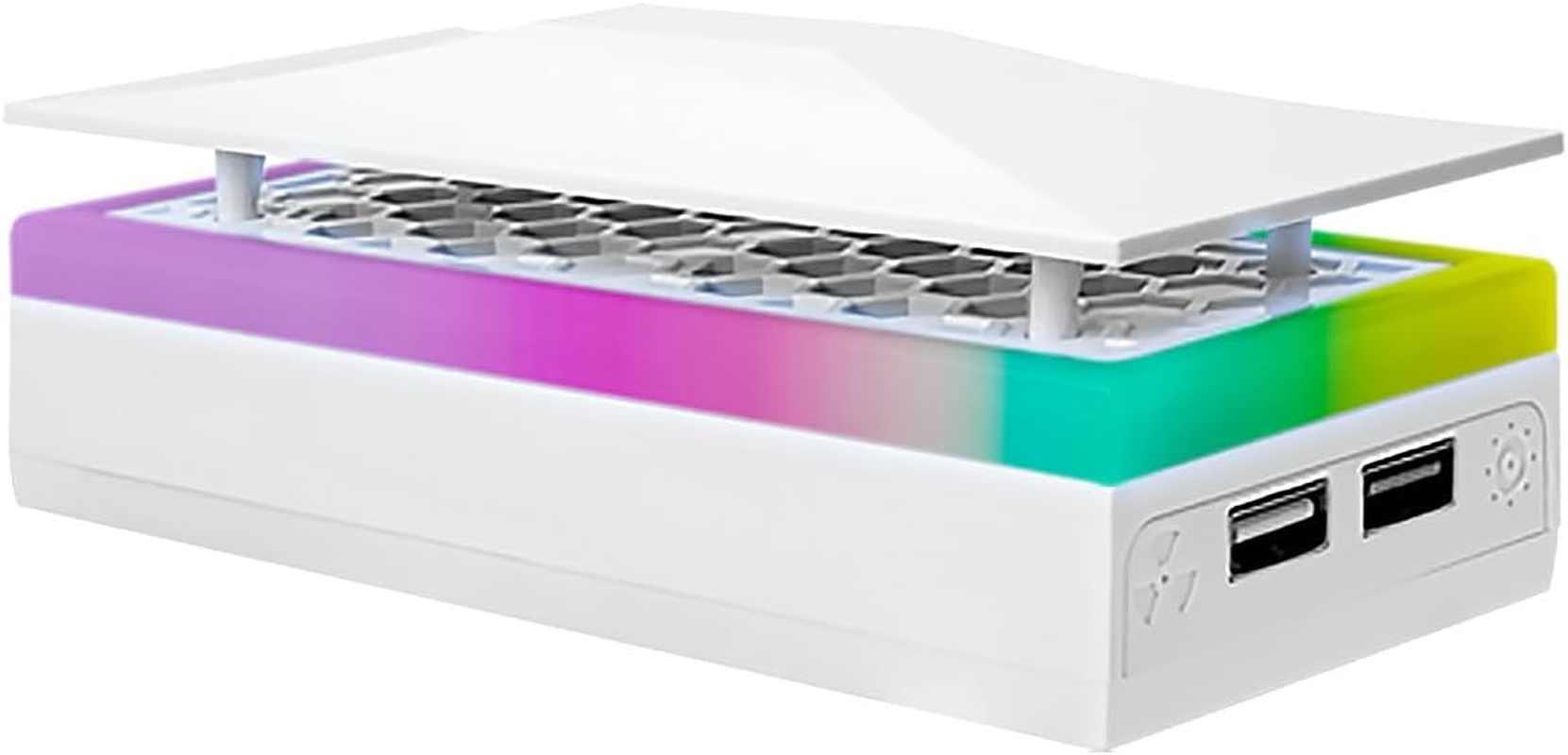 Geekria RGB Cooling Fan Compatible with Xbox Series S, Top Heat Dissipation Dust Fan, Chilling System with 3 Speed Level Adjustable, 7 Modes RGB Light Strip, Low Noise and 2 USB Port image number 3