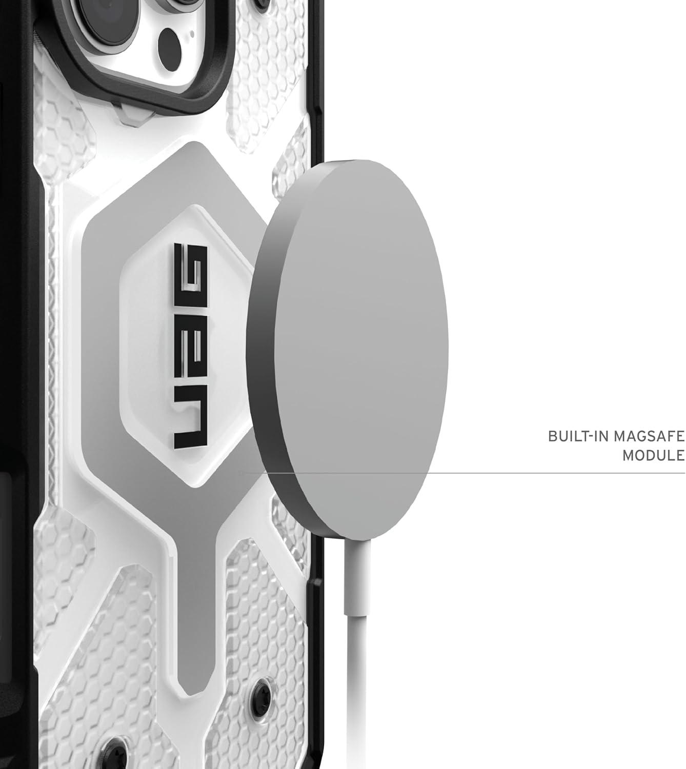 Urban Armor Gear Pathfinder MS Case Compatible with Apple Iphone 16 Pro Max Case (Wireless Charging/Magnetic Charging Compatible, Military Standard Drop Protection) Ice (Transparent) - Olive Drab image number 5