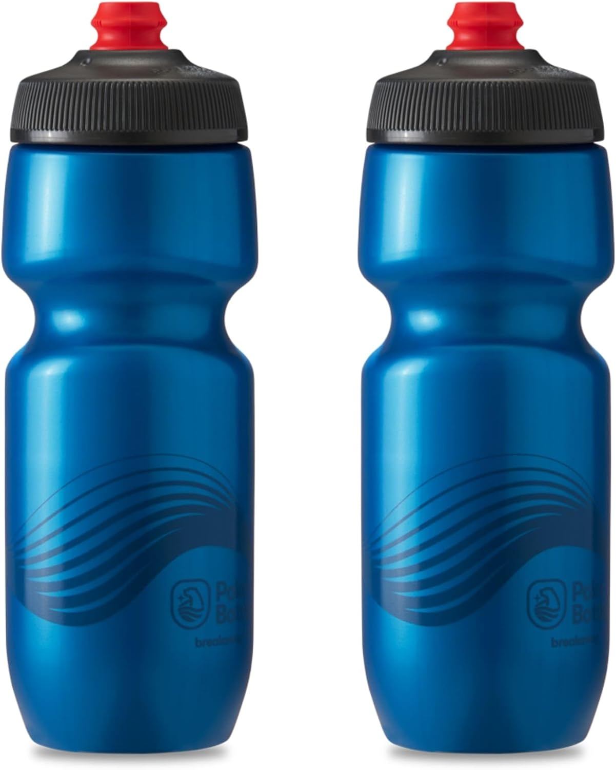 Polar Bottle Breakaway Single Wall 24Oz Wave Blue/Charcoal 2-Pack