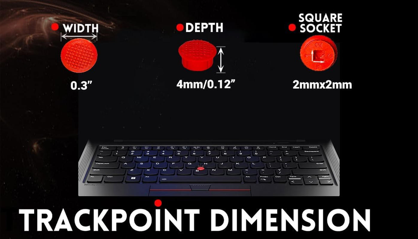 Pack 3 Super Low Profile Trackpoint Caps for Lenovo Thinkpad T460S T460P P70 T470 T470S Thinkpad X1 Carbon (Year 2016, 2017 Model), X1 Yoga,Thinkpad 13 - 3.0Mm Trackpoint image number 5