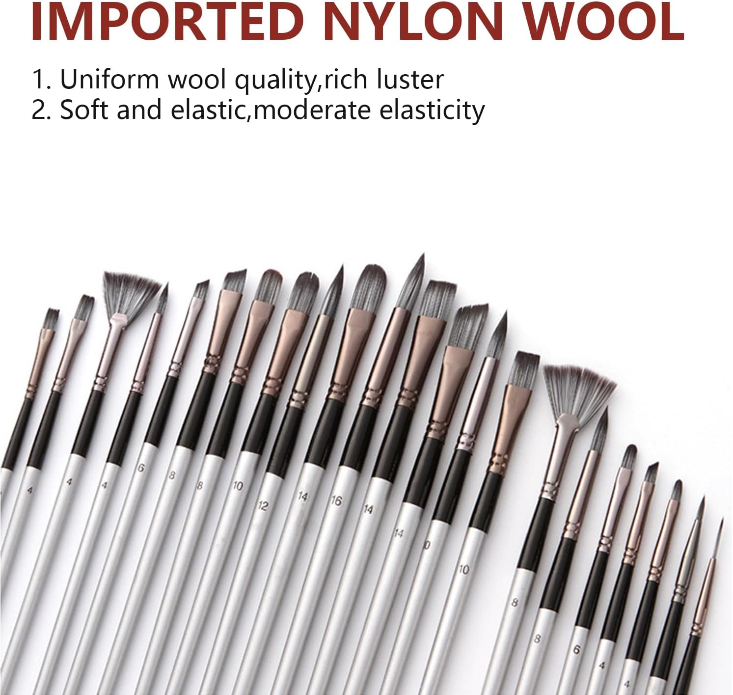 24 Pcs Paint Brush Set,Acrylic Paint Brush Set, Enhanced Synthetic Brush with Canvas Roll and Palette Knife for Acrylic, Oil, Watercolor and Gouache Painting