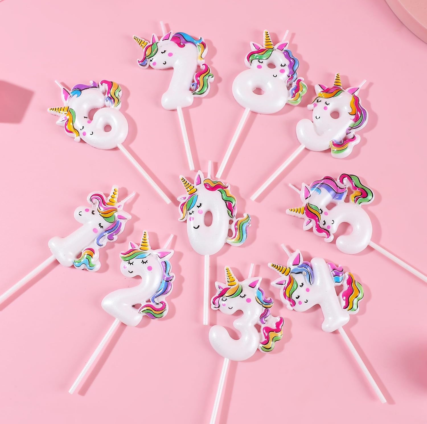 Unicorn Birthday Number Candle 7 Unicorn Cake Toppers Decoration for Happy 7Th Birthday Party Supplies Unicorn Birthday Decorations, Sleeping Unicorn 7 with Vivid Rainbow Color image number 5