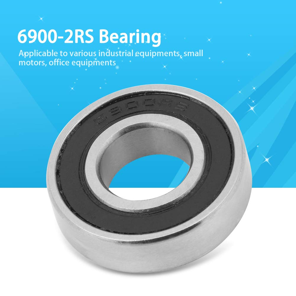 Jectse 6900-2RS Rubber Sealed Deep Groove Ball Bearings for Small Hobby Projects 10Mm*22Mm*6Mm, 10Pcs Metal Bearings for DIY Enthusiasts image number 1
