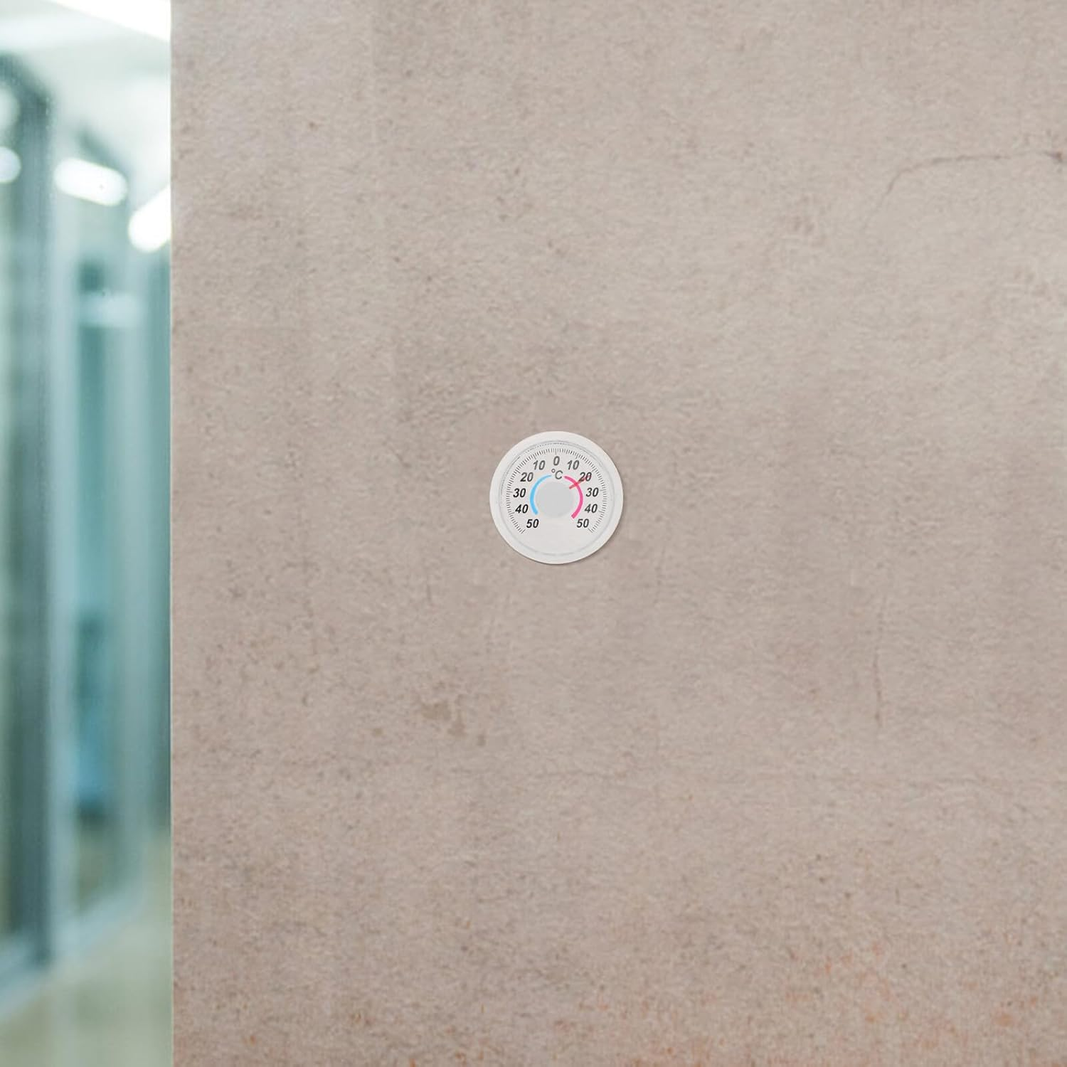 Yardenfun 4Pcs round Plastic Wall Temperature Gauge with Easy-Read Dial for Indoor Outdoor Use Accurate Pointer Thermometer for Home Garden Patio Office Monitoring Installation