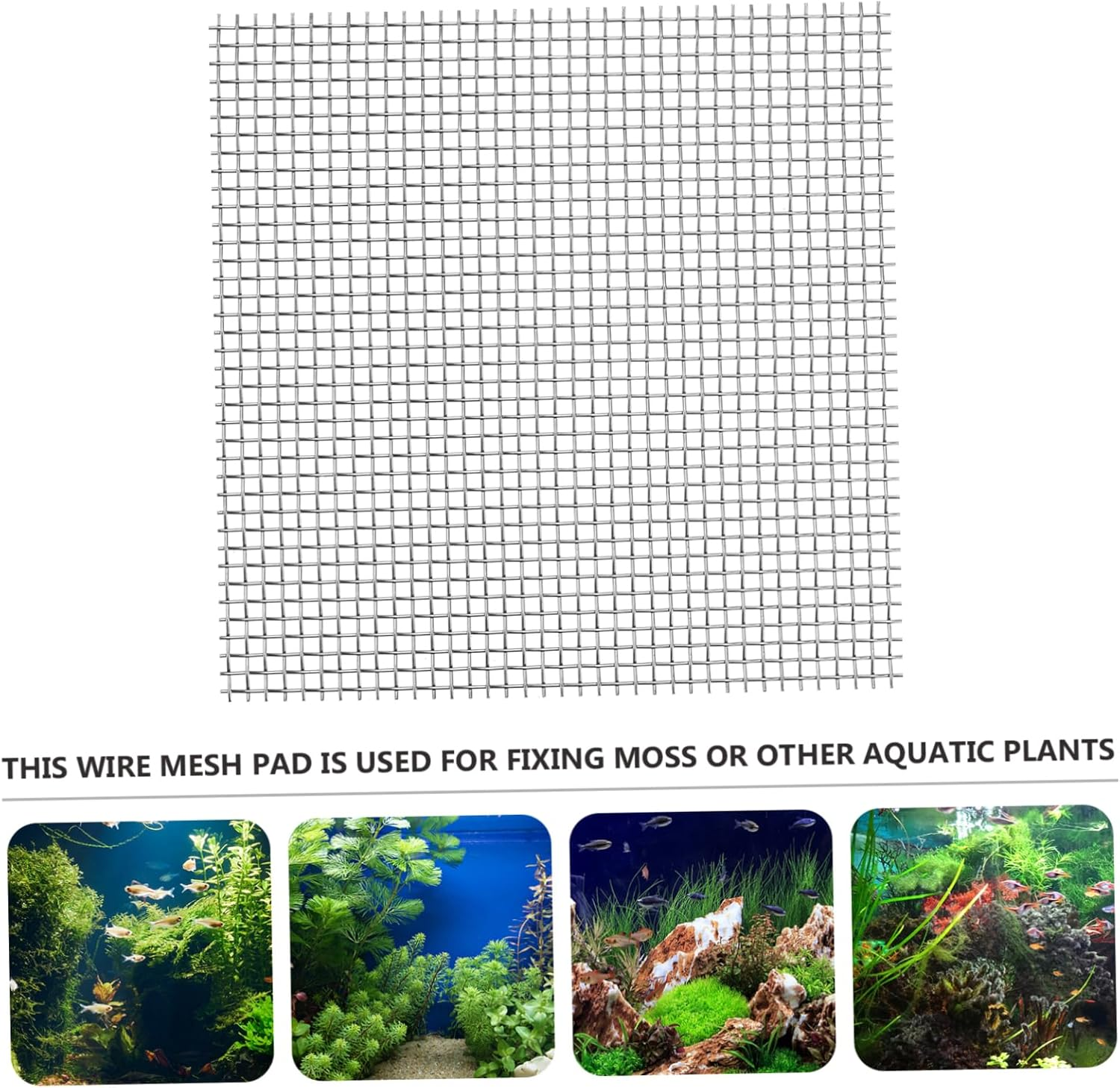 Mobestech 8Pcs Stainless Steel Wire Mesh Pad Grass Plant Fixed Net Moss Met Aquarium Fixed Mesh Pad Aquatic Plants Meet image number 4