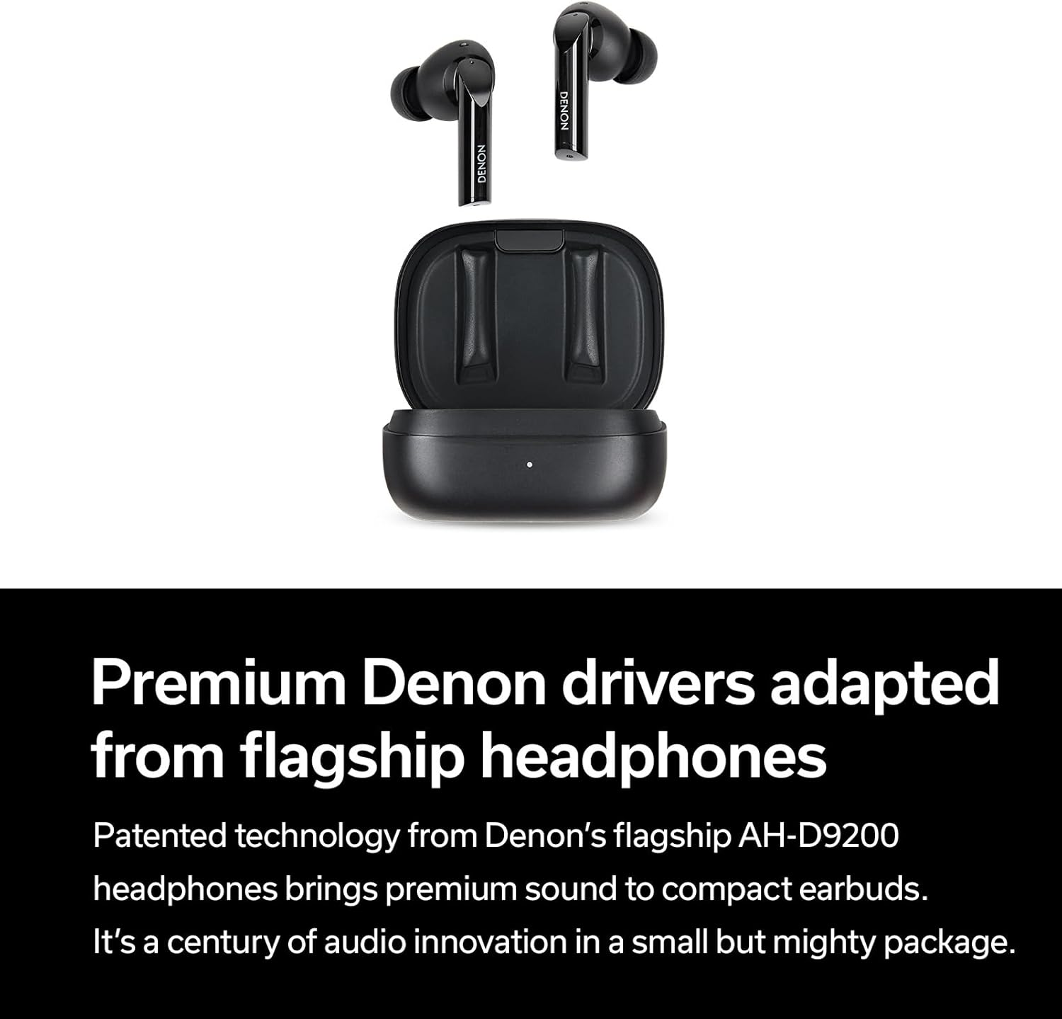 Denon AH-C840NCW True Wireless Earbuds, Bluetooth 5.3, Adaptive Hybrid Noise Cancelling, IPX4 Water Resistant, White