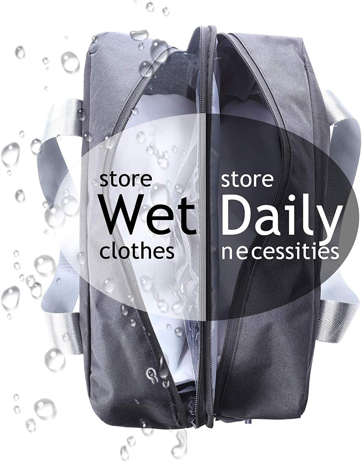 AIJAKO Waterproof Gym Bag with Shoe Compartment, Travel Bag Weekender Dry and Wet Separation Mesh Tote Bag Swimming Bag Large Capacity Boarding Bag with Luggage Tag for Women and Men, Orange, 39*30*18CM - Light Blue image number 6