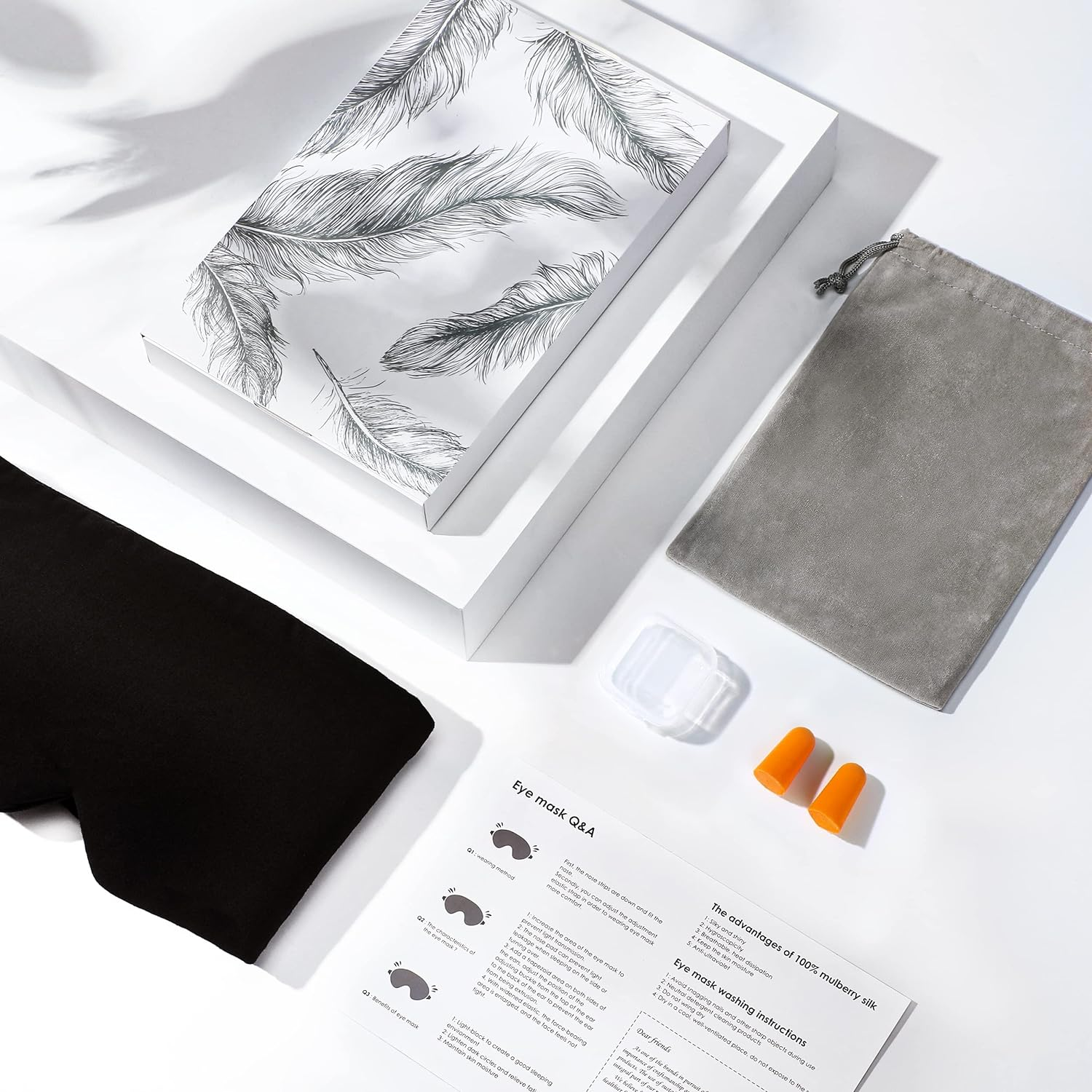 FRESHME Light Blocking Sleep Eye Mask - Comfortable and Breathable Sleeping for Women Men Adjustable Cotton Blindfold Travel Flight Rest (Black),1 - Blue image number 3