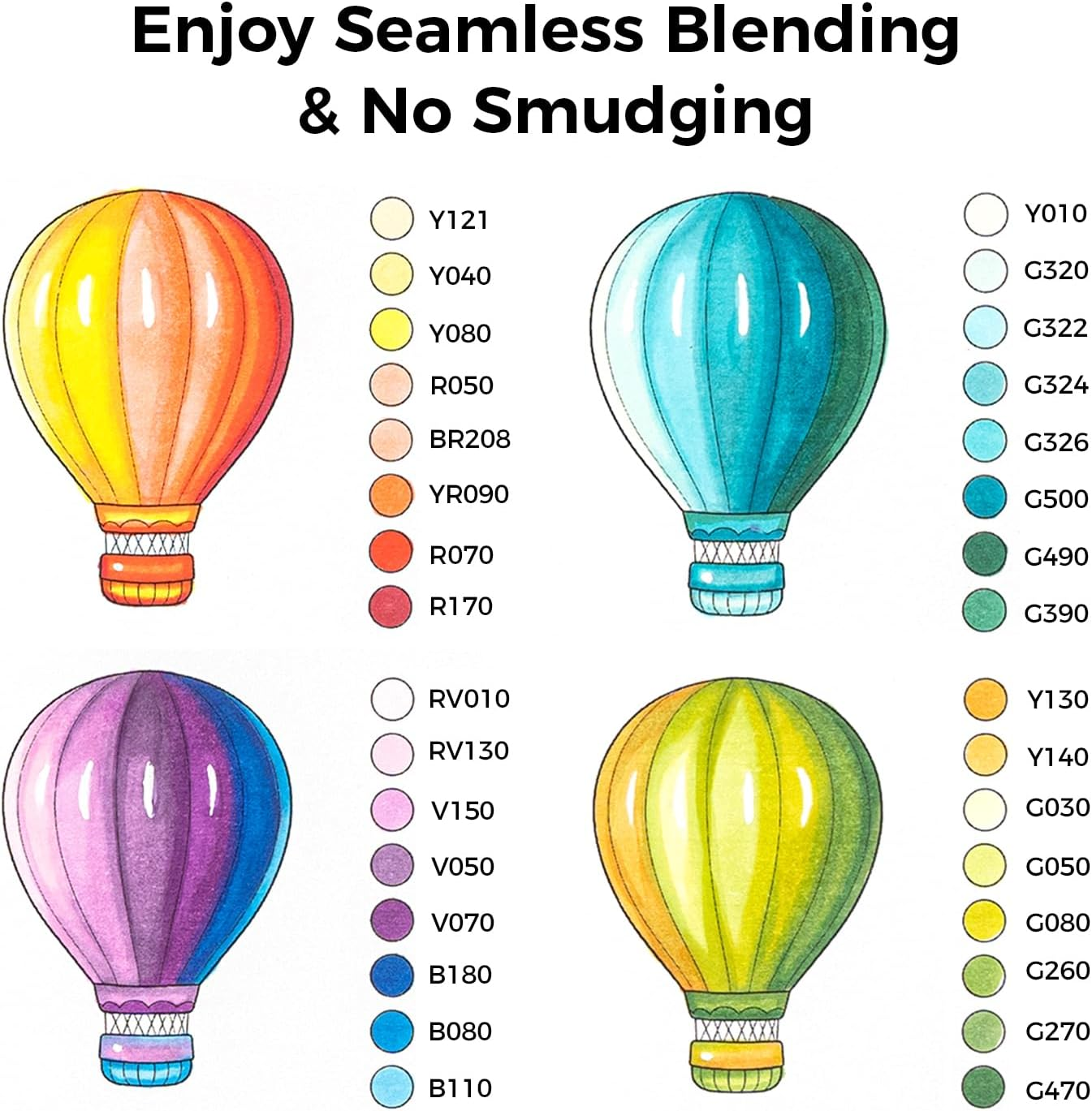 Ohuhu Alcohol Markers Brush Tip - 104-Color Art Marker Set for Artists - Honolulu B Series - Double Tipped Alcohol Based Art Markers for Adults Coloring Sketching Illustration - Dual Tip Brush & Fine image number 1