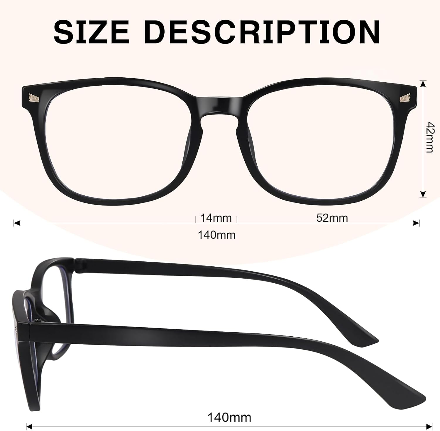 Blue Light Blocking Glasses | Computer Reading/Gaming/Tv/Phones Glasses for Men Women | Night Driving UV Glare Glasses, * Black-Matte | Clear, Medium - * 5 Pack Mix Color-3 image number 3