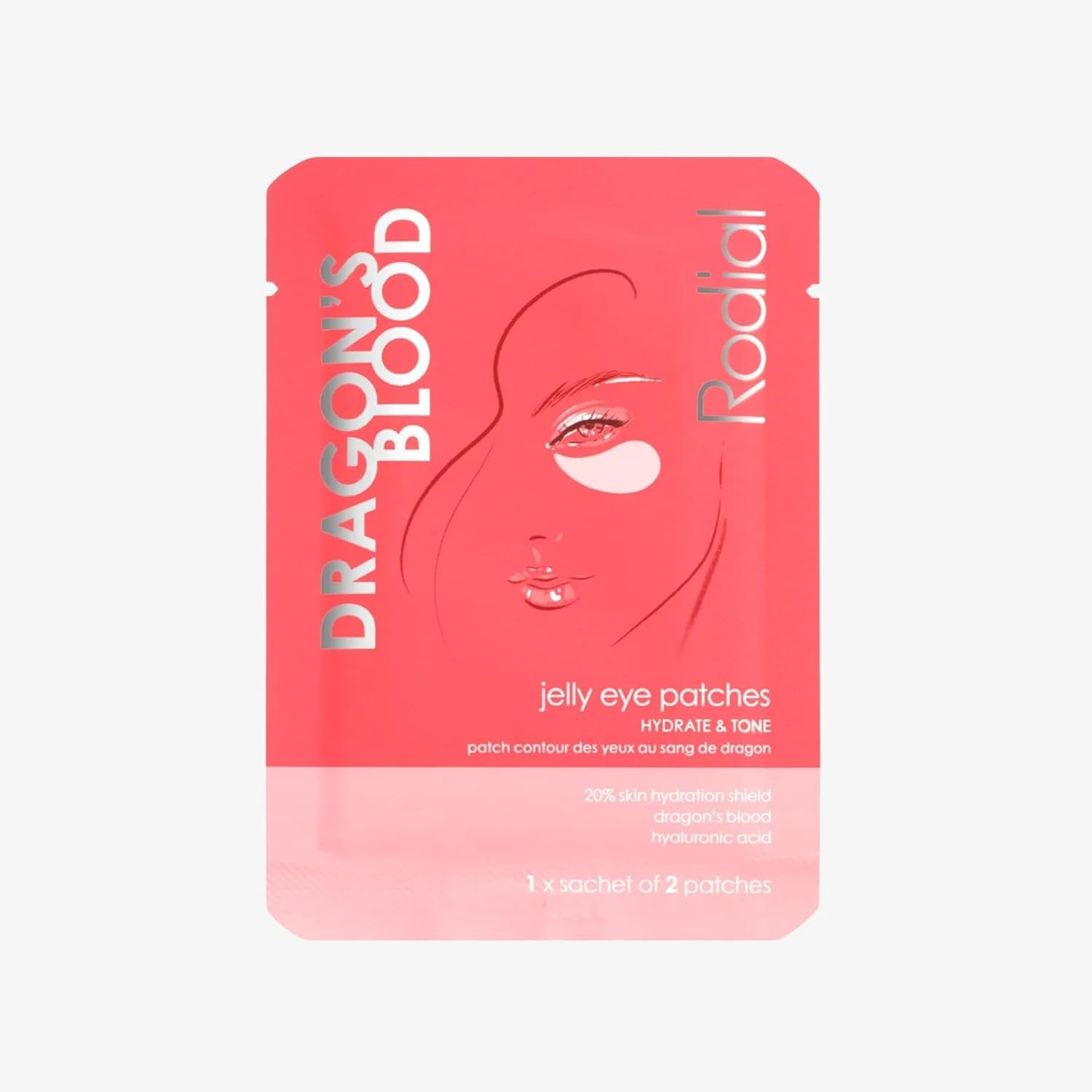 Rodial Dragon'S Blood Jelly Eye Patches (1 Sachet), Elasticity and Firmness, Hyaluronic Acid and Dragon'S Blood for Plumping and Deep Hydration, Makeup Prep image number 4