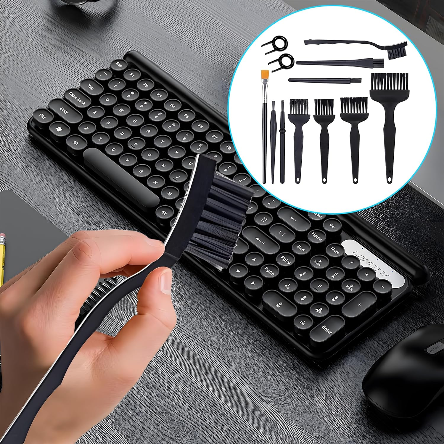 12-Piece Multi-Purpose Cleaning Brush Kit - anti Static Computer Brushes for Keyboards, Electronics & Car Detailing | Precision Nylon Bristles for Pc/Laptop/Tech Enthusiasts image number 3