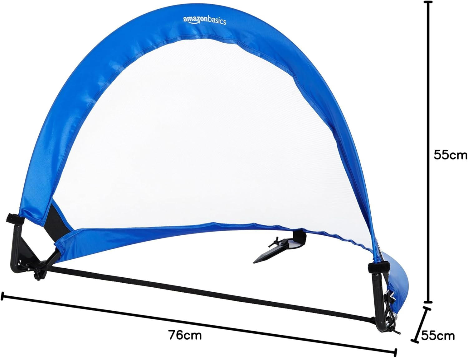 Amazon Basics Pop-Up Soccer Goal Net Set (2-Pack), 76Cm X 55Cm, Blue, with Carrying Case and Ground Stakes, Easy Assembly Kids Training Goals 3+ image number 5