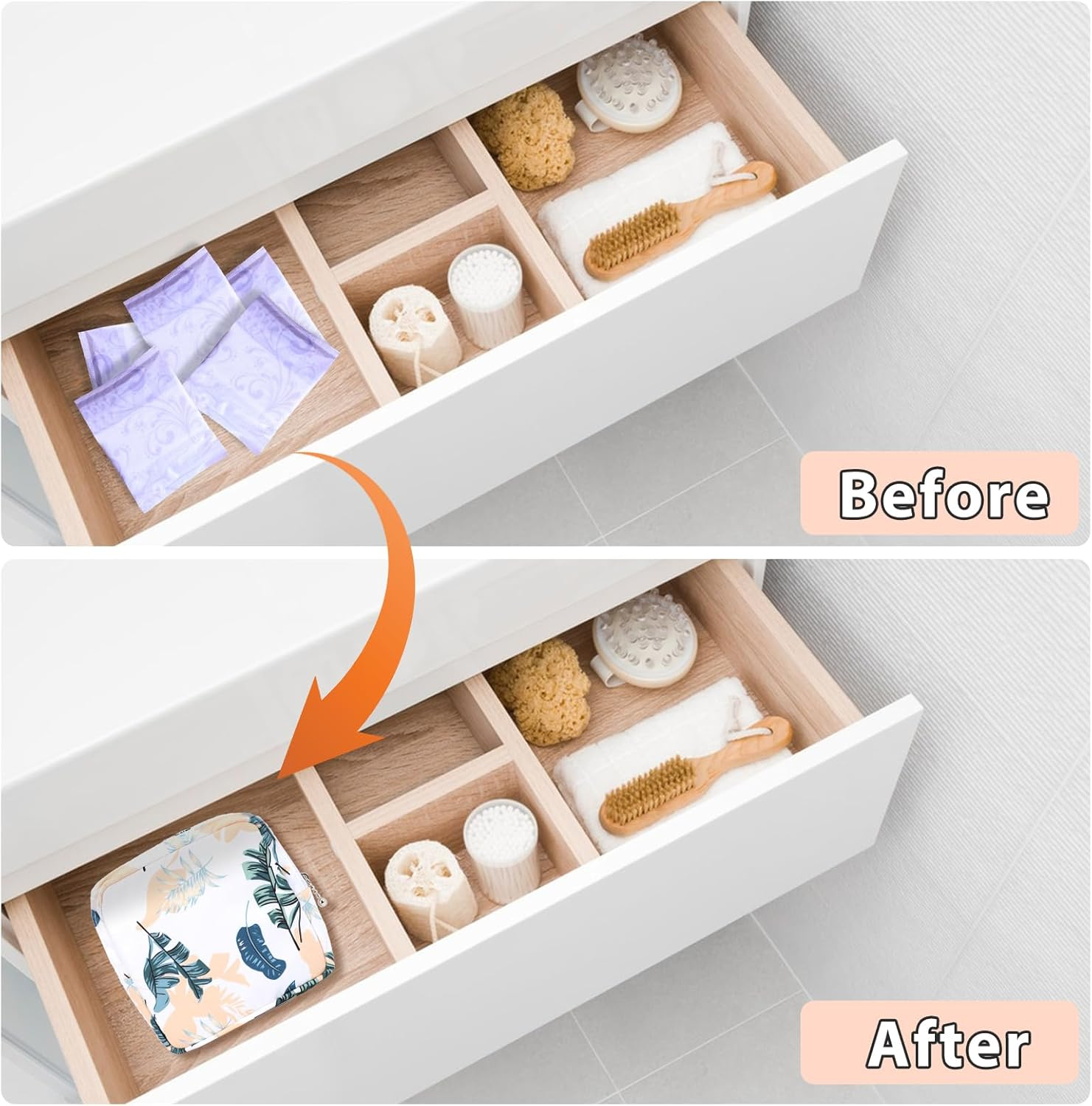 KALIONE Period Pouch - Reusable Menstrual Pad Storage with Zipper, Perfect for Teens and Women on the Go image number 4