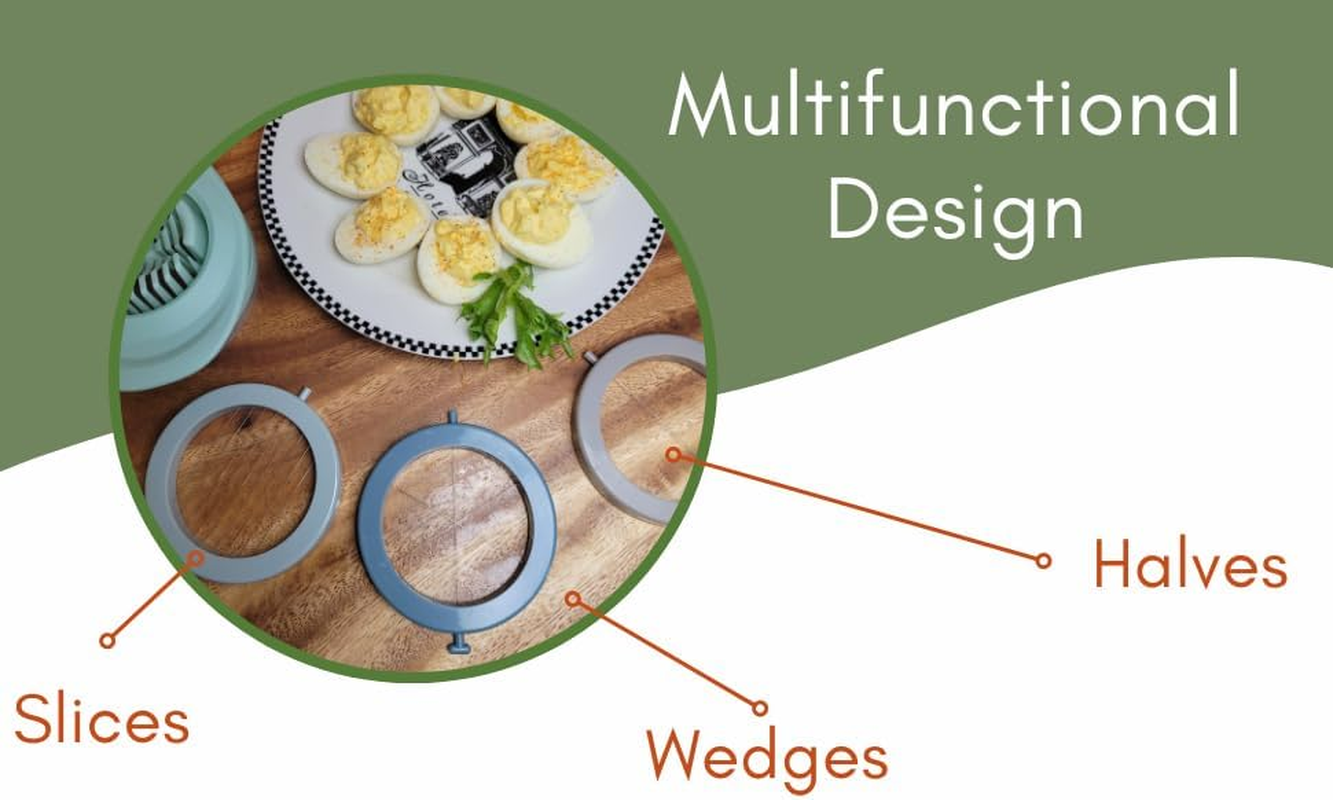 3 in 1 Multifunctional Egg Slicer Cutter Separator Stainless Steel Blades with Storage Box for Hard Boiled Eggs and Fruit, Egg Cracker, Wedge Cutter, Halved, Sliced, Diced, for Kitchen, Gadget image number 3