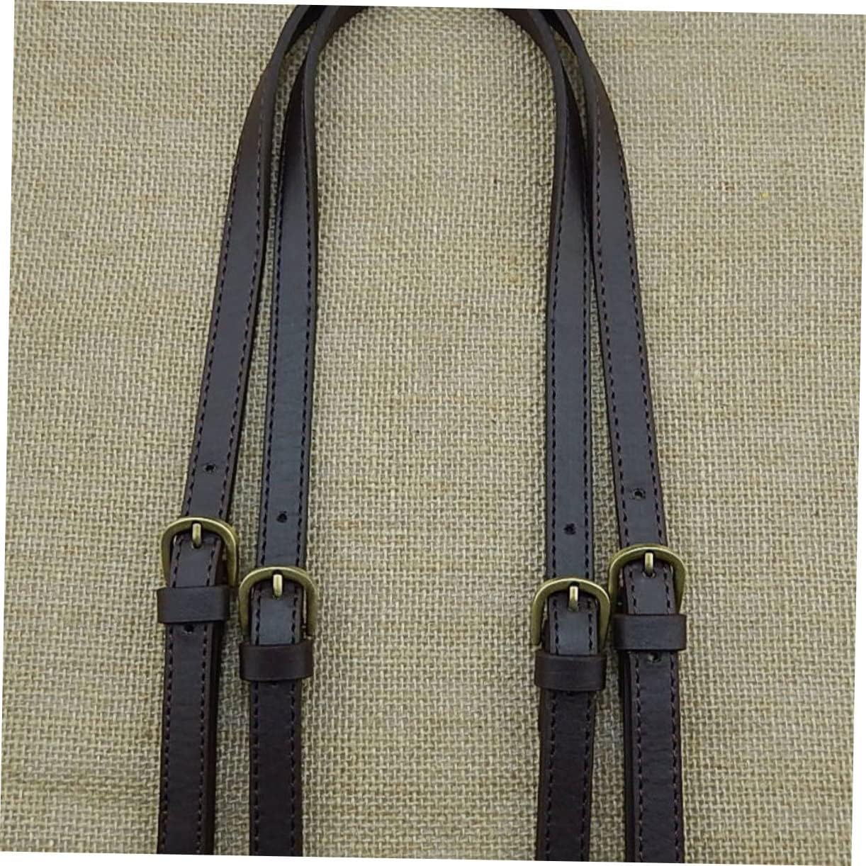 IWOWHERO 2Pcs Synthetic Leather Handbag Handles Tote Bag Replacement Strap DIY Bag Belt for Women Dual Buckle and Adjustable image number 2