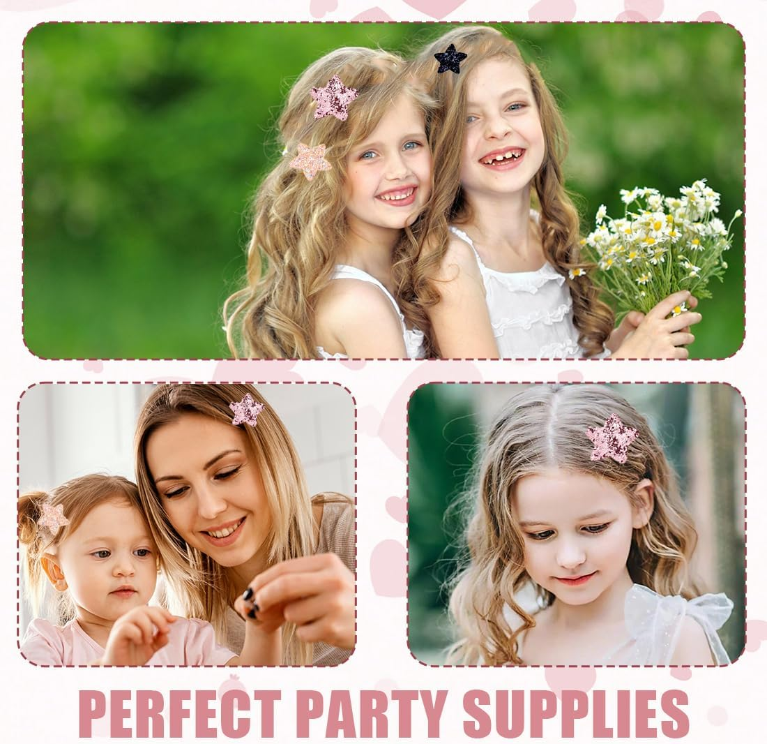 XUZOPIM Pack of 10 Star Hair Clips Cute Metal Hair Pins Colourful Hair Clips Girls Glitter Sparkling Hair Accessories, Girls, Fashion Hair Clip for Girls, Children, Women image number 2