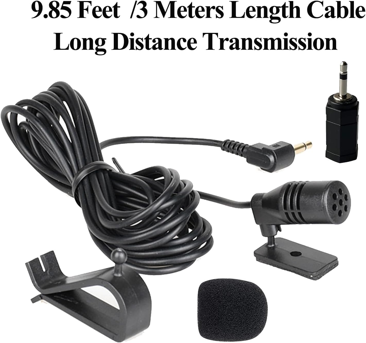 Car Radio Microphone 3.5 Mm Compatible with Pioneer Sony Boss JVC Kenwood Jensen Alpine External Mic for Vehicle Audio Stereo GPS CD DVD 3M Cable 3.5 Mm Female to 2.5 Mm Male Adapter image number 6