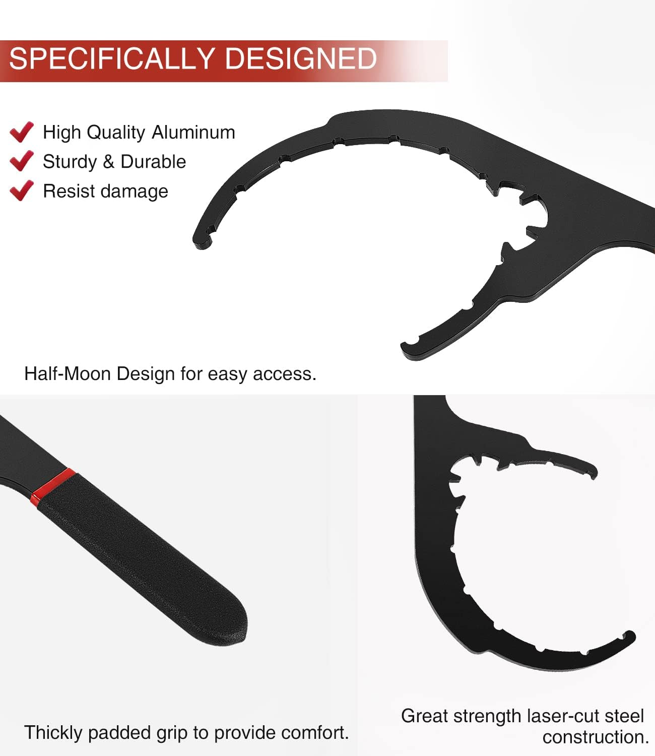 61110 Diesel Fuel Filter Wrench for Davco, 6" - Oil Filter Removal Tool for Paccar, Kenworth, Peterbilt, Cummins, Caterpillar, Detroit Diesel, Etc image number 4