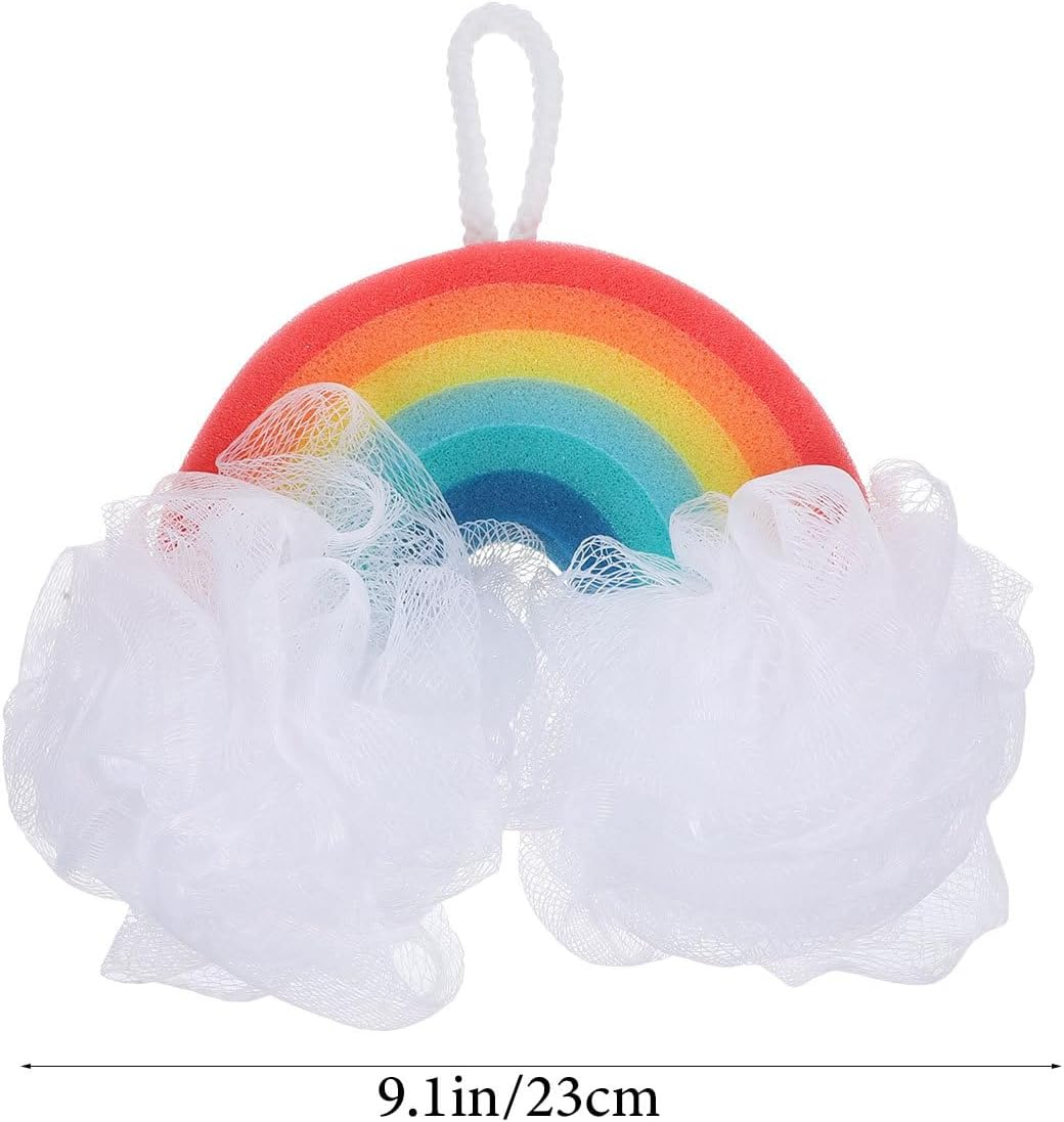 EXCEART 3Pcs Rainbow Bath Sponge Bath Loofahs Kids Baby Shower Sponge Shower Loofah Sponge Exfoliating Loofah Sponge Natural Sponges Kids Bathing Tool Body Pu Sponge Bath Wipe Child image number 1