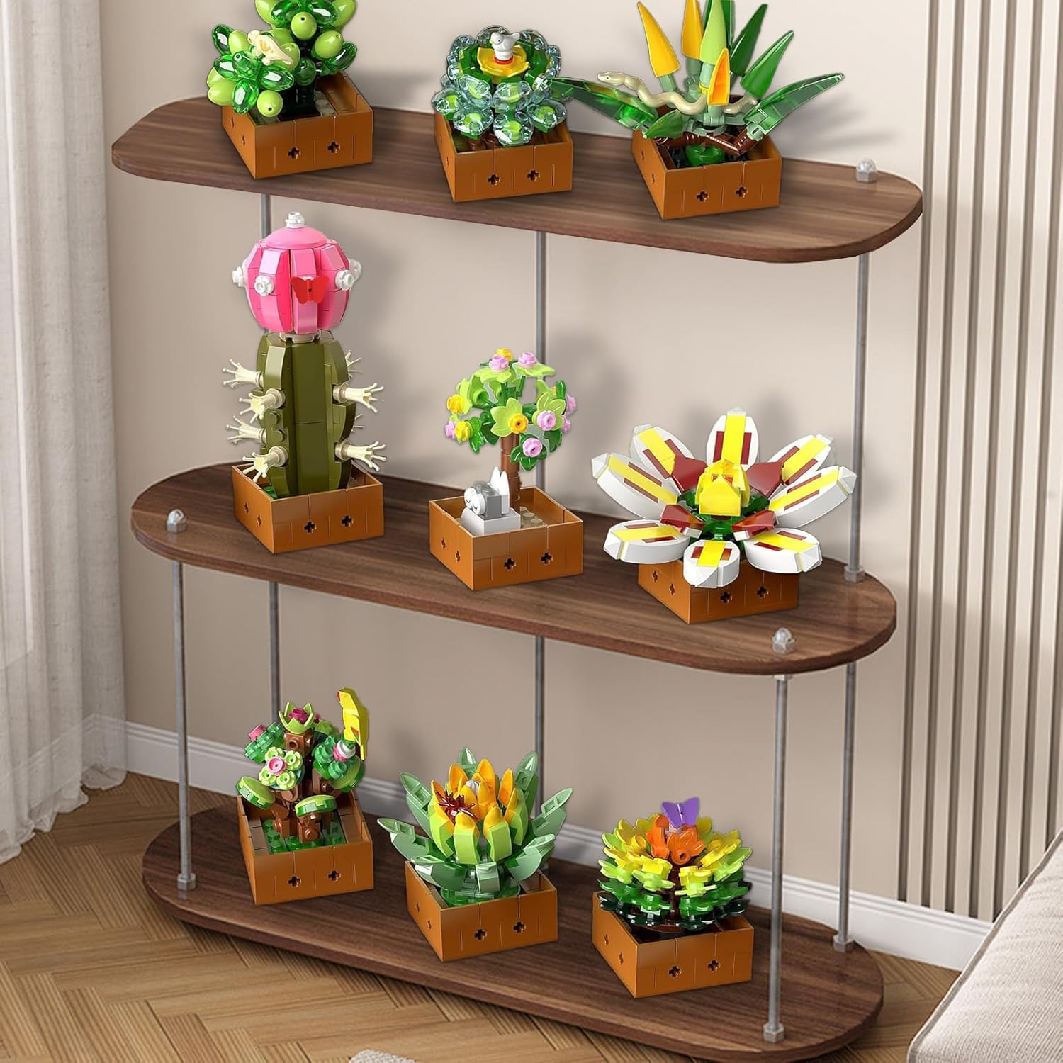 Succulent Flowers Botanical Collection Building Set Tiny Succulent Bonsai Plant Set for Adult Home D&eacute;cor, Botanical Collection, Ideas Gifts for Girls Women 913 Pieces