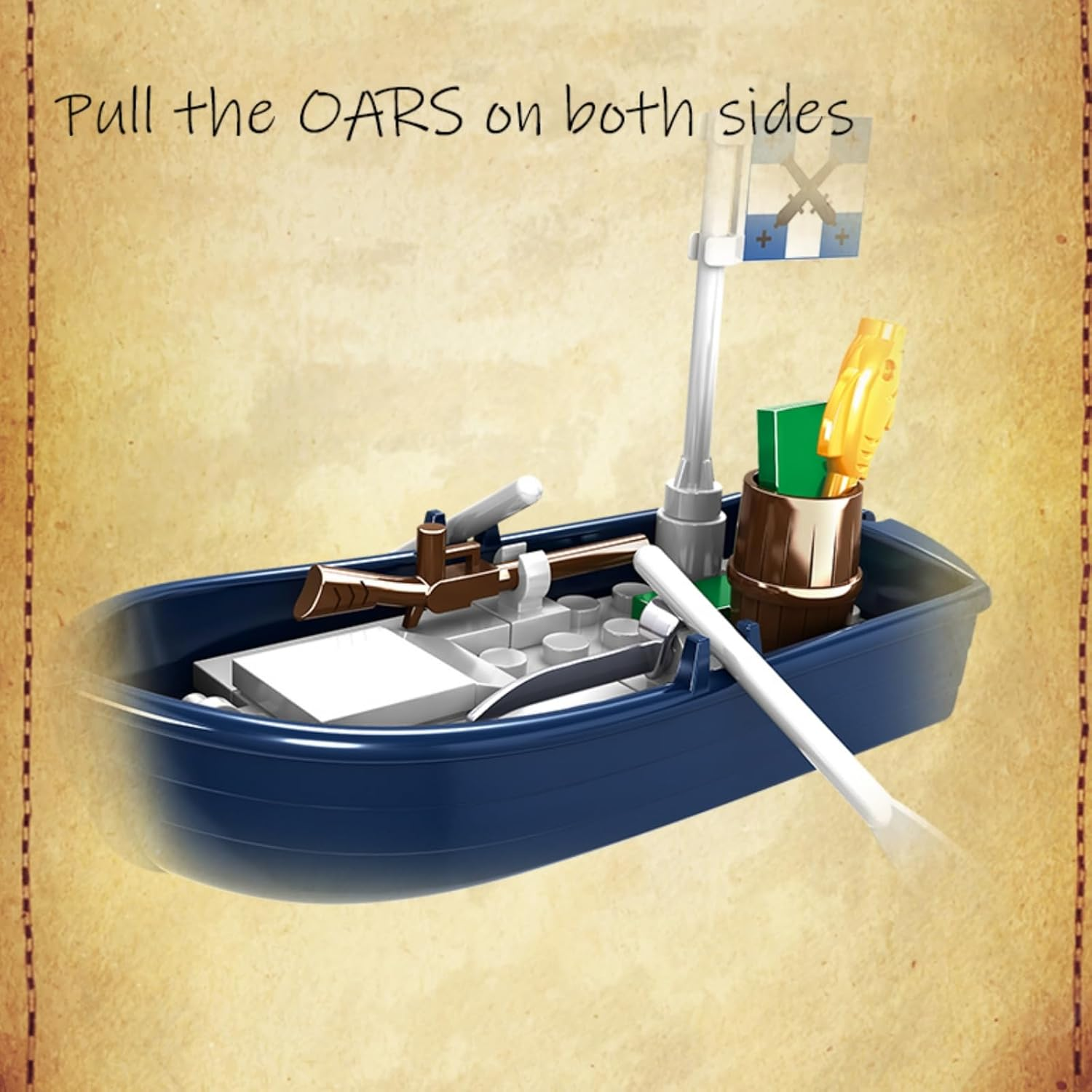 Treasure Island Building Sets - 510 Pieces Pirates Block Toy with Flag for Boys Girls 6 Years Old, Brick Toys Gifts for Holloween, Christmas, New Year, Birthday, Children'S Day image number 2