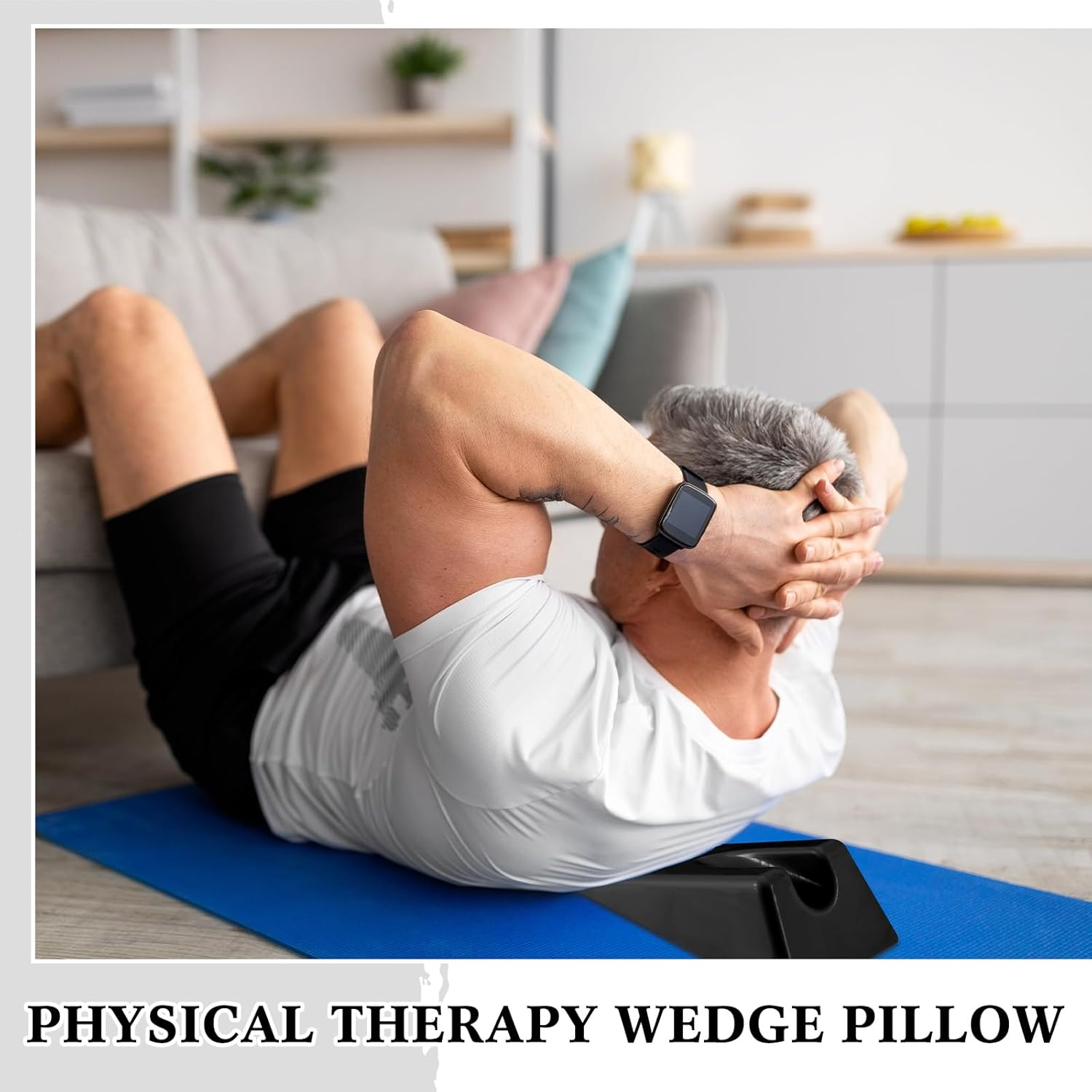 Suzile Therapy Wedge Pillow 7.9 X 4.1 X 2 Inch Triangle Therapy Wedge Non Slip Silicone Wedge Pillow Sturdy Mobilization Support for Relieve Spinal Pain Rehabilitation Tool (Black) - Pink image number 6