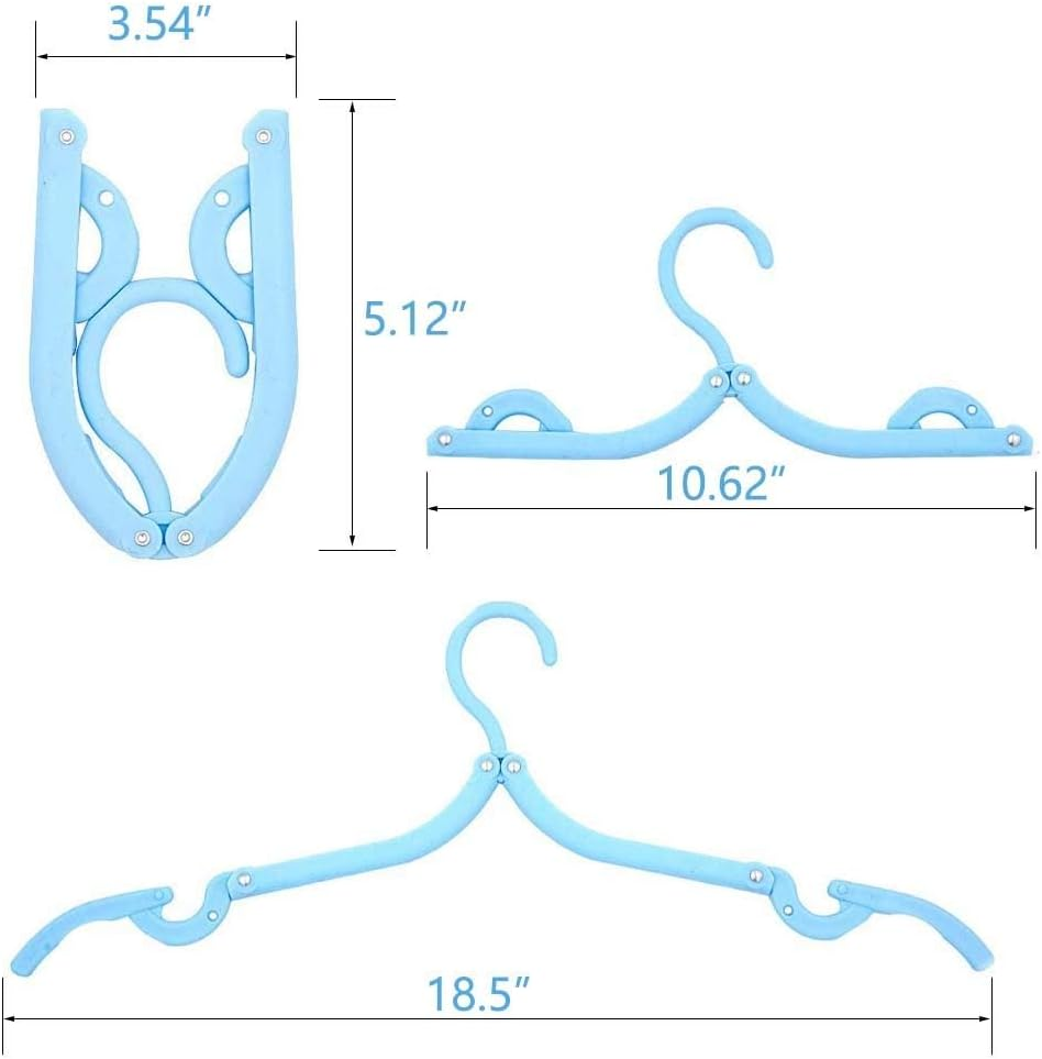 8 Pcs Travel Hangers - Cruise Ship Essentials Portable Folding Clothes Hangers Travel Accessories Foldable Clothes Drying Rack for Travel (Colorful 8Pcs) image number 1