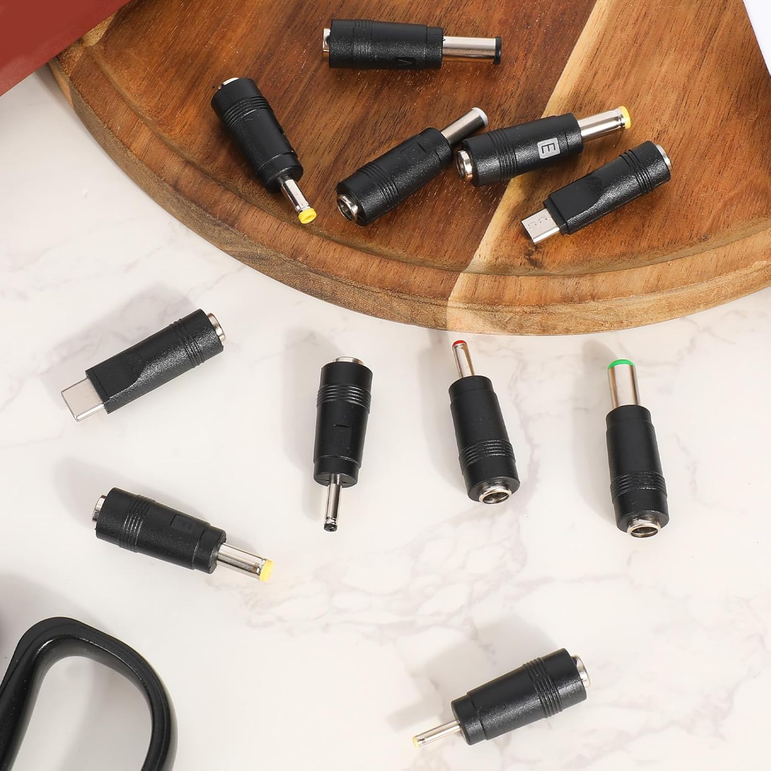 13Pcs DC Adapter Plugs, Interchangeable DC Plug Connector with USB Cable Electronic Device Accessories for Fan Camera Router & LED Strip image number 4